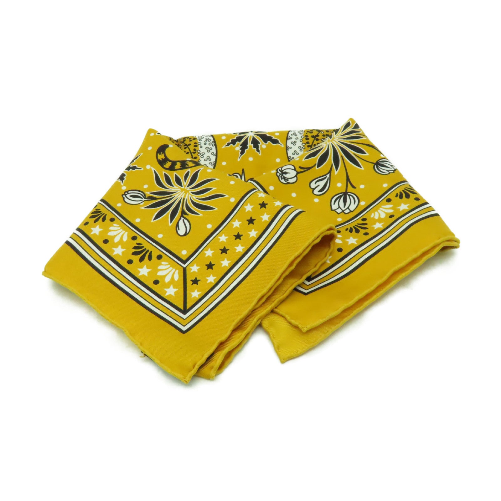 HERMES 【激減優惠】絲質Scarf圍巾黃色