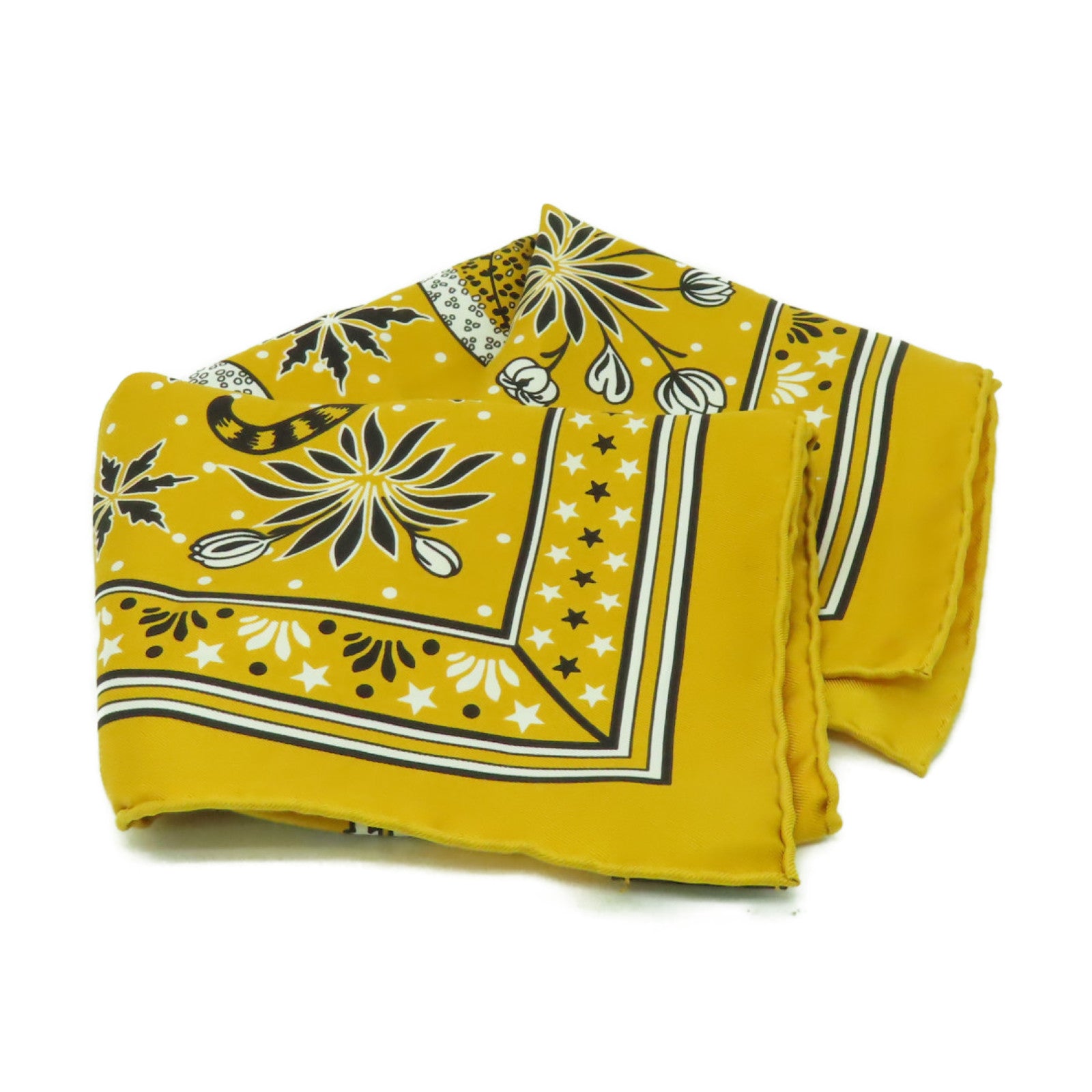HERMES 【激減優惠】絲質Scarf圍巾黃色