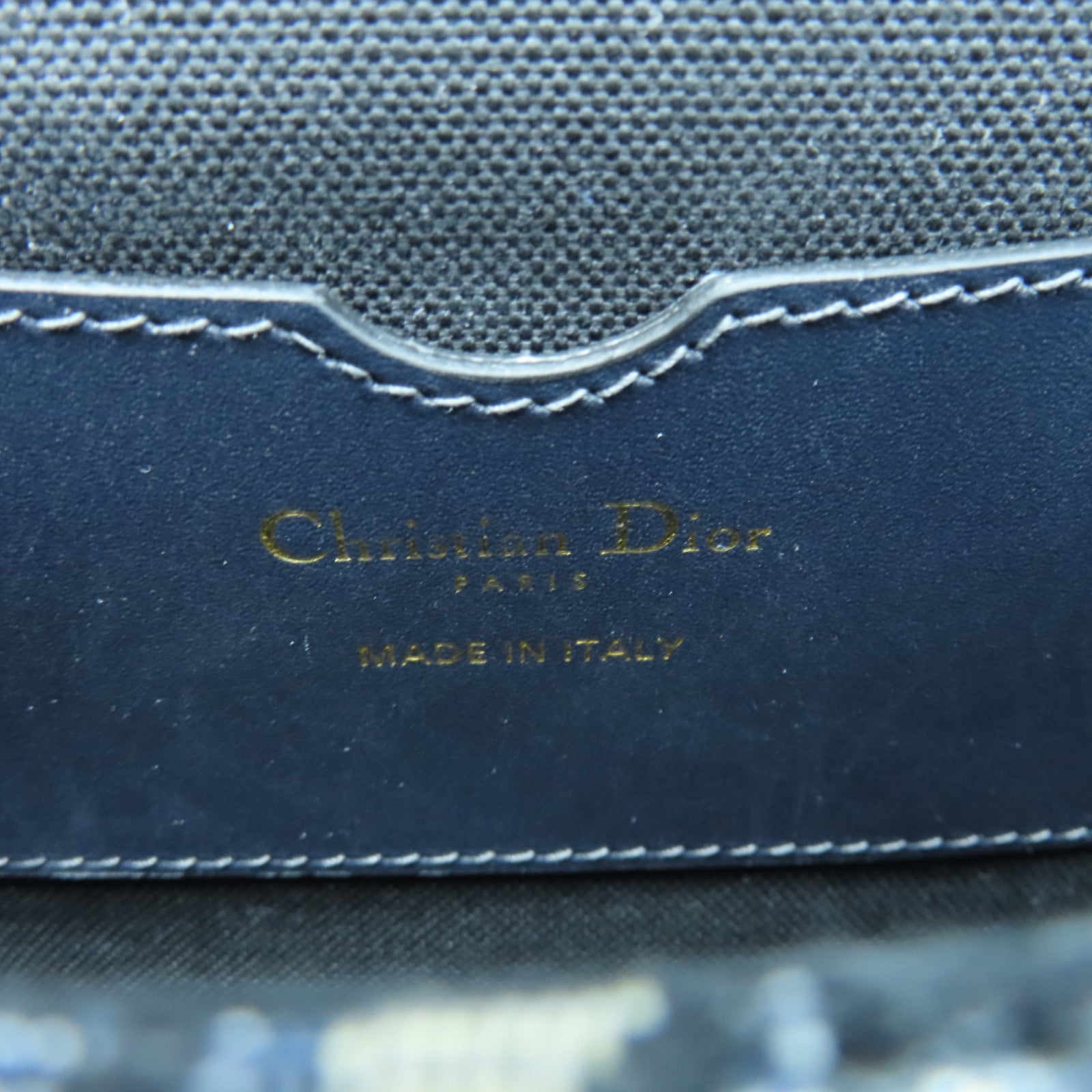 Dior 帆布Shoulder Bag金扣肩背袋黑色/米色/藍色