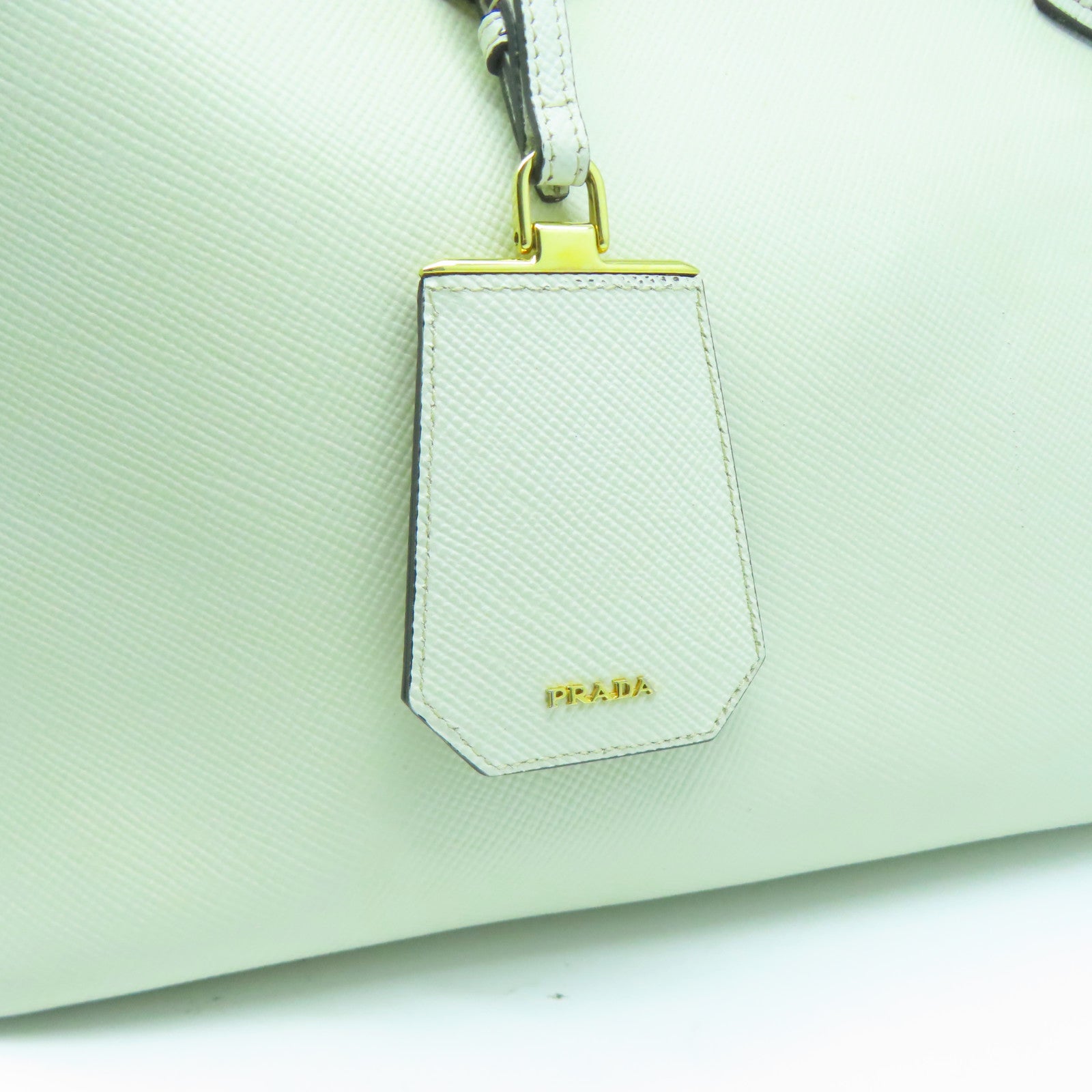 PRADA 牛皮皮革2 Way Shoulder金扣手挽肩背兩用袋白色