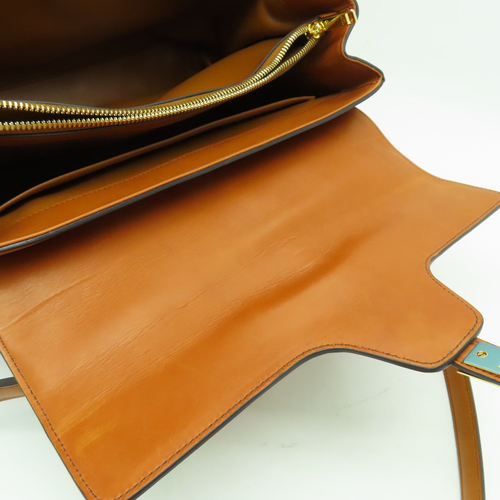 CELINE 牛皮皮革Classique 16金扣手挽肩背兩用袋啡色