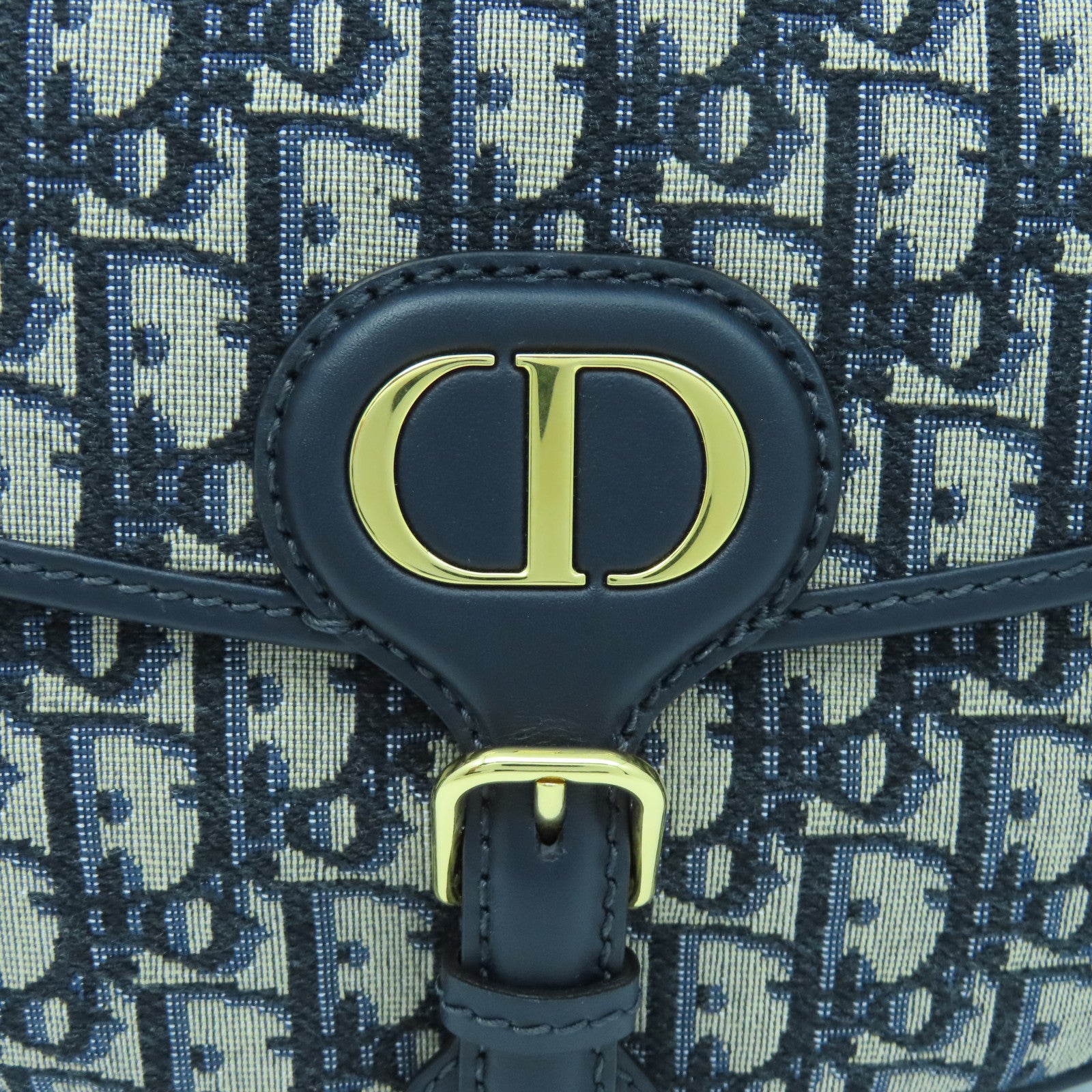 Dior 帆布Shoulder Bag金扣肩背袋黑色/米色/藍色