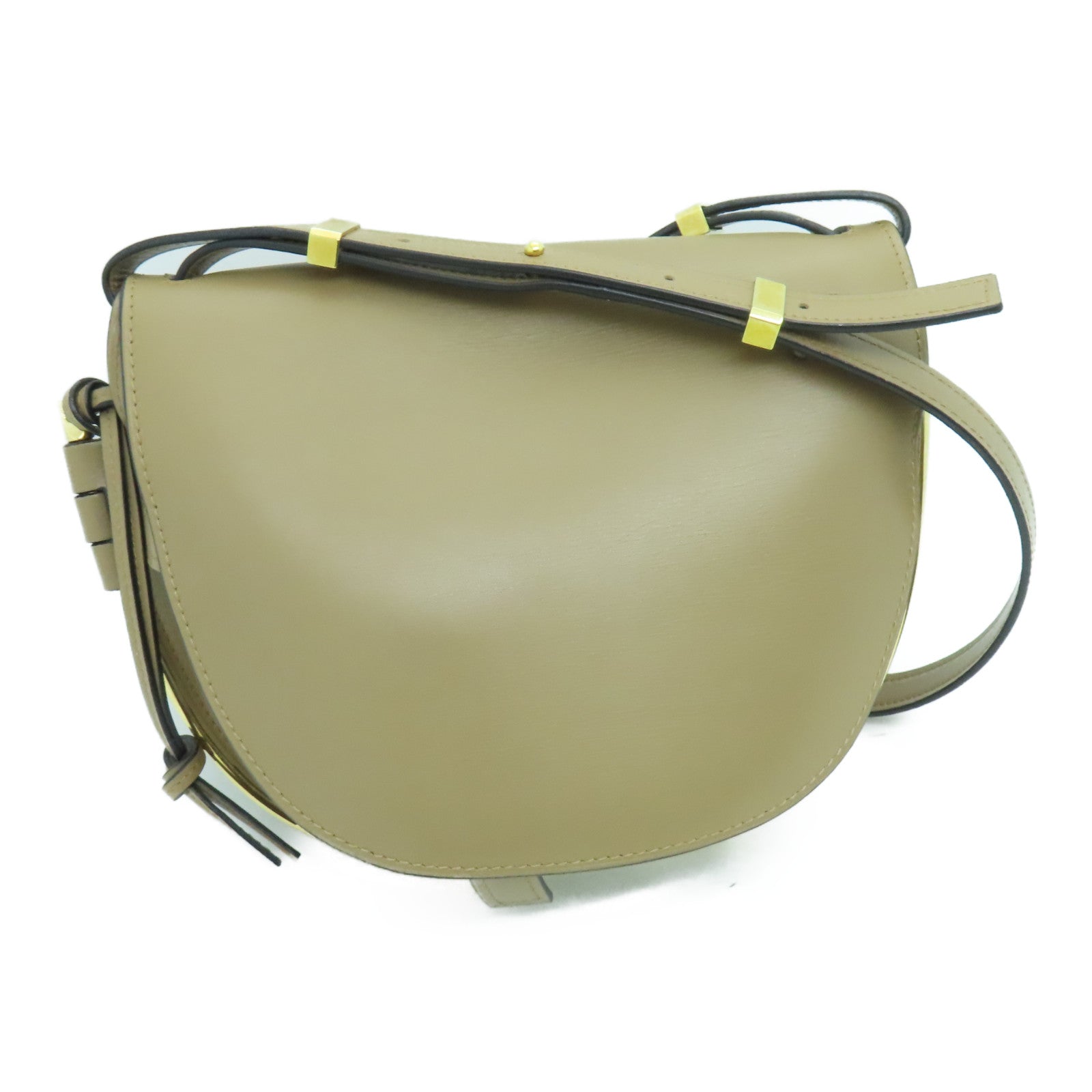 LOEWE 牛皮皮革Gate金扣肩背袋啡色
