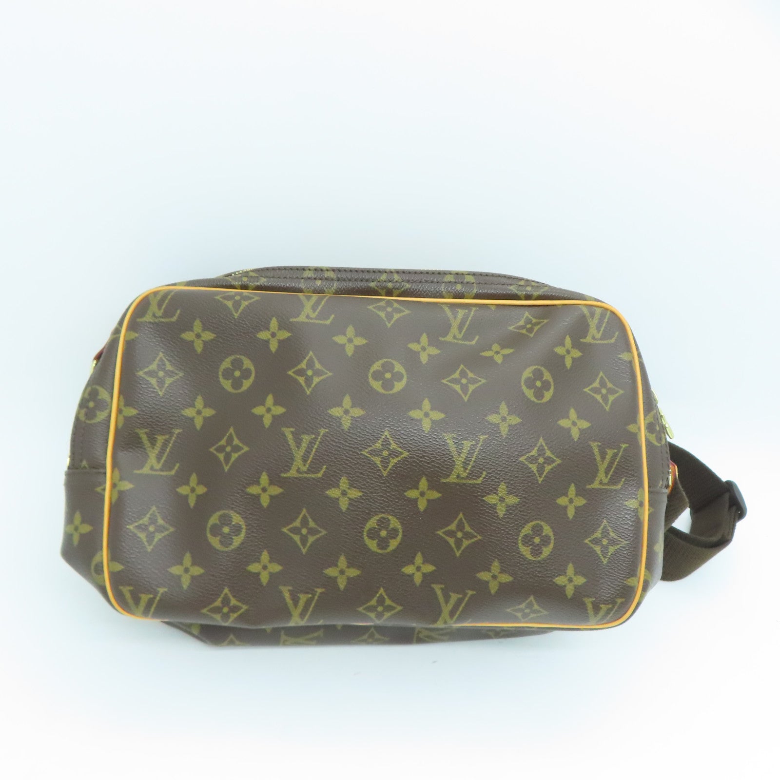 LOUIS VUITTON Monogram Reporter PM金扣肩背袋啡色