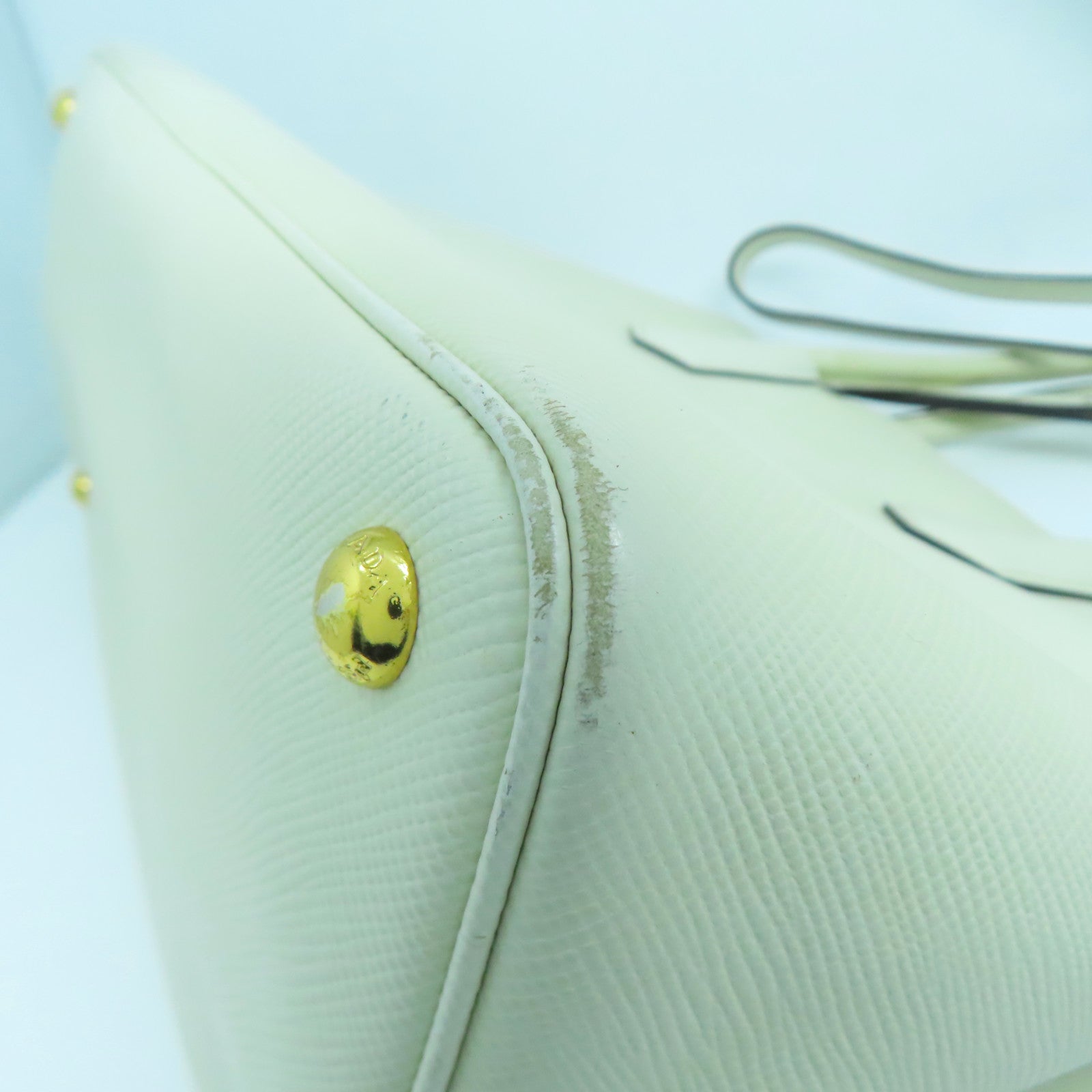 PRADA 牛皮皮革2 Way Shoulder金扣手挽肩背兩用袋白色
