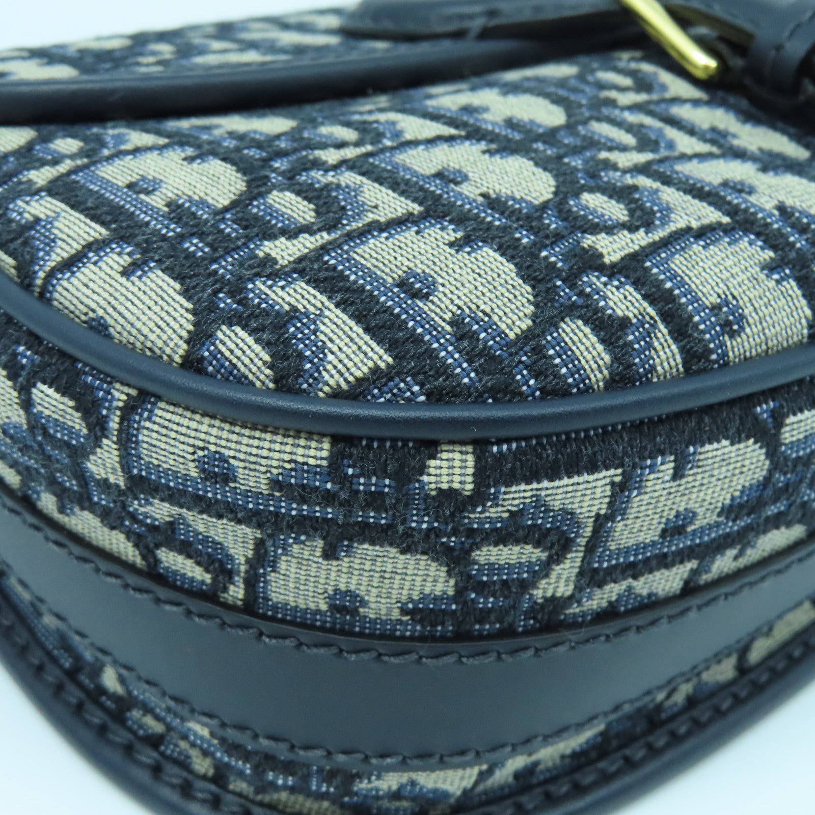 Dior 帆布Shoulder Bag金扣肩背袋黑色/米色/藍色