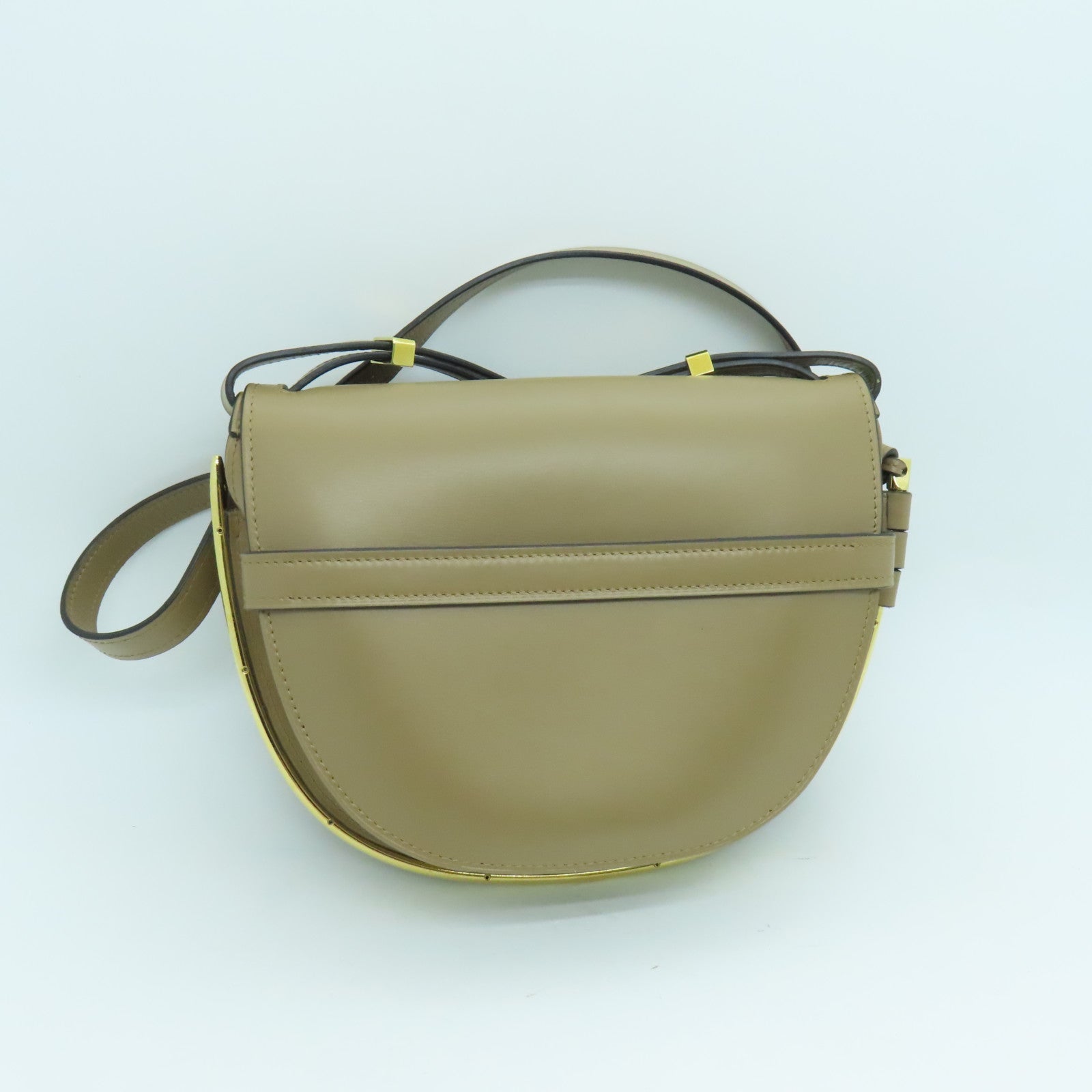 LOEWE 牛皮皮革Gate金扣肩背袋啡色