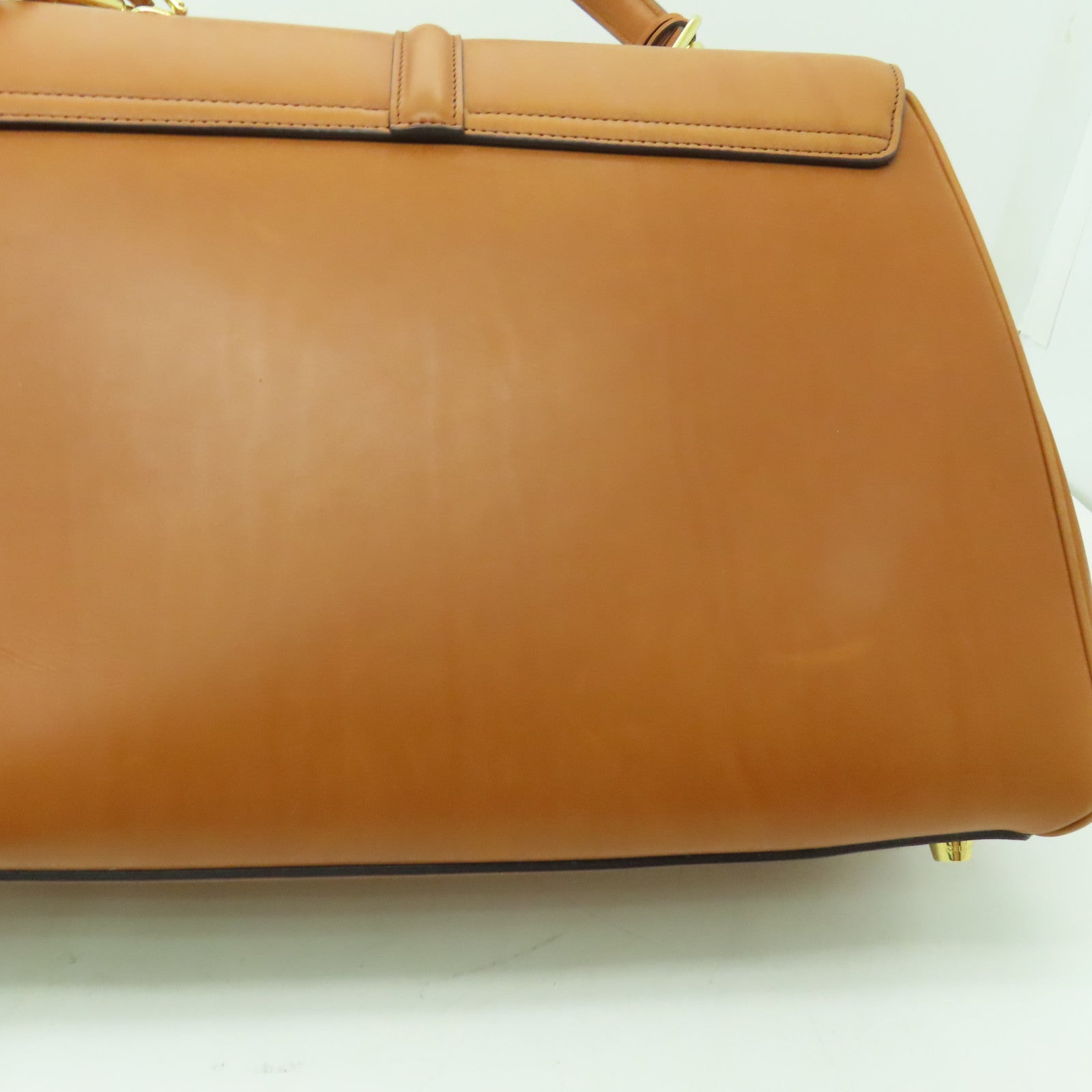 CELINE 牛皮皮革Classique 16金扣手挽肩背兩用袋啡色