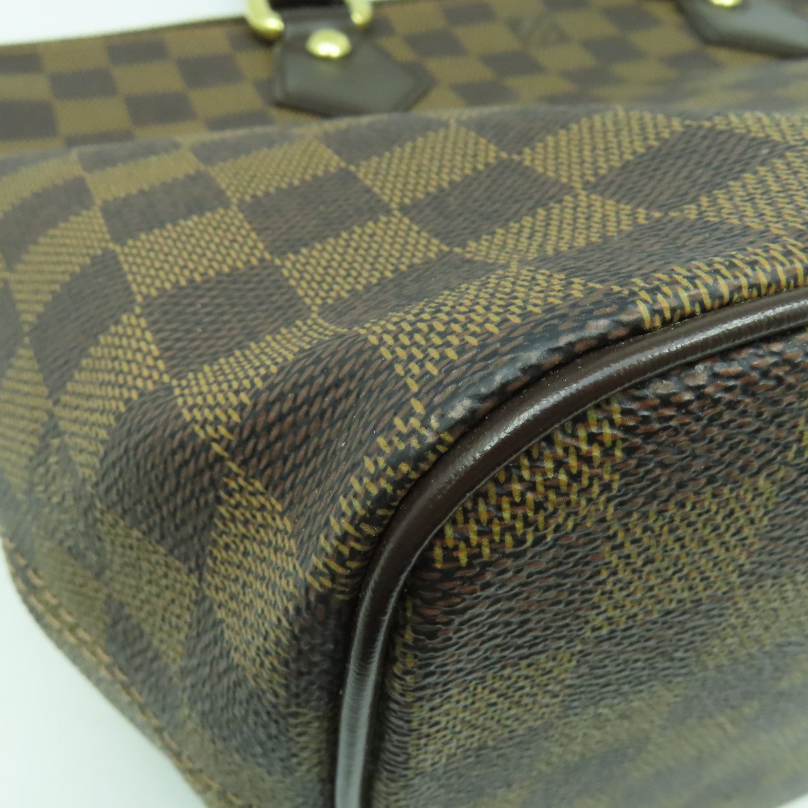 LOUIS VUITTON Damier Ebene Saleya PM金扣手挽袋啡色