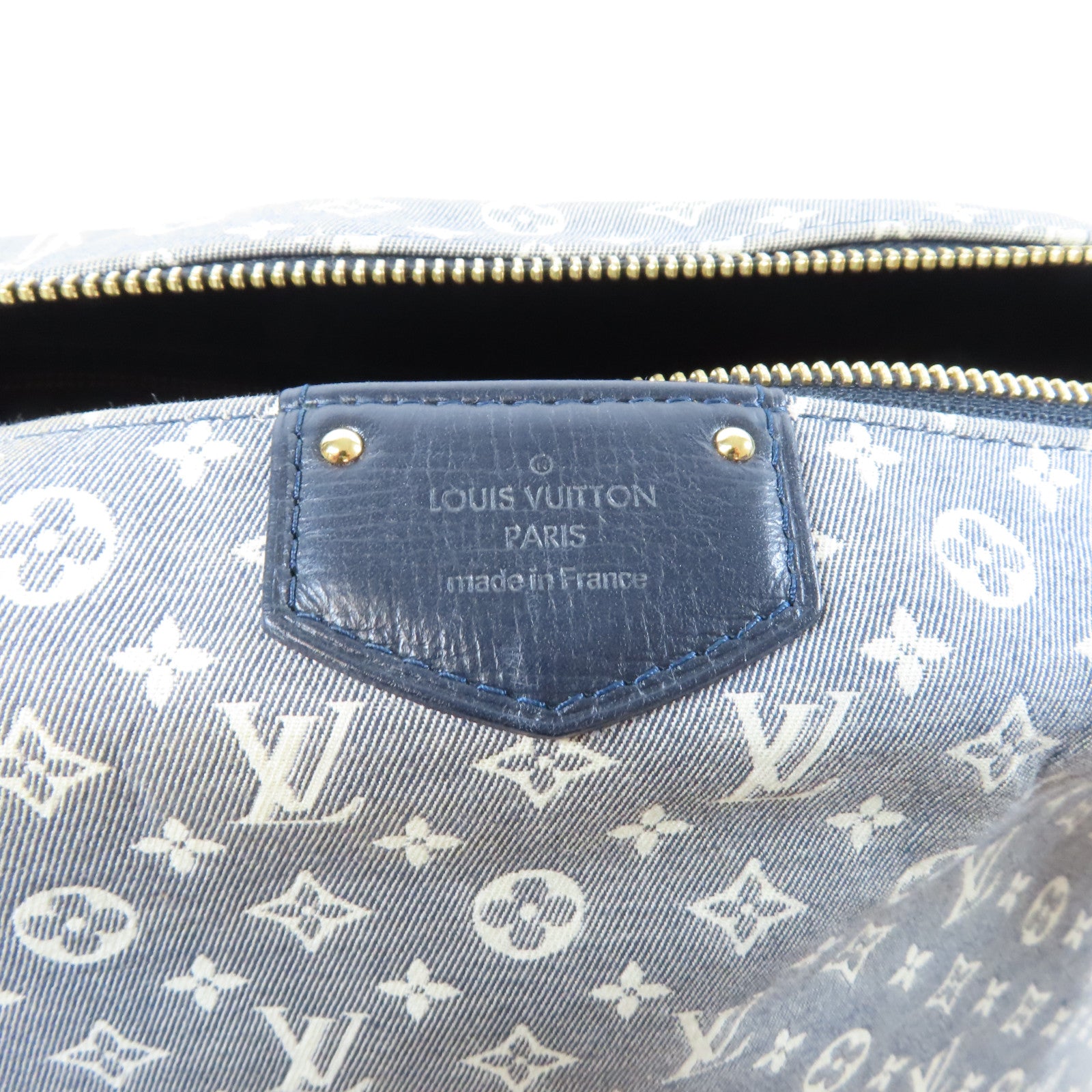 LOUIS VUITTON 帆布Balladr MM金扣肩背袋藍色/白色