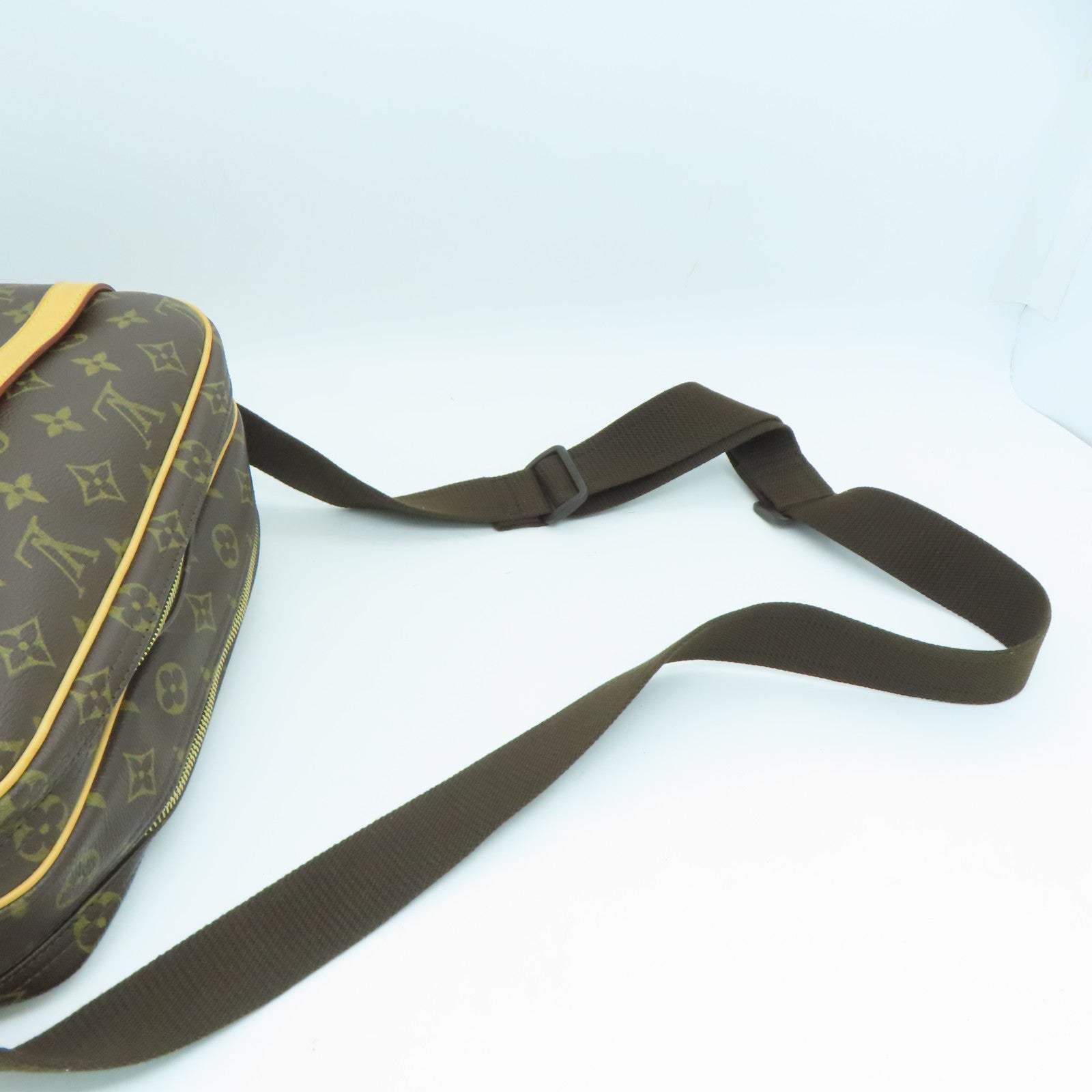 LOUIS VUITTON Monogram Reporter PM金扣肩背袋啡色