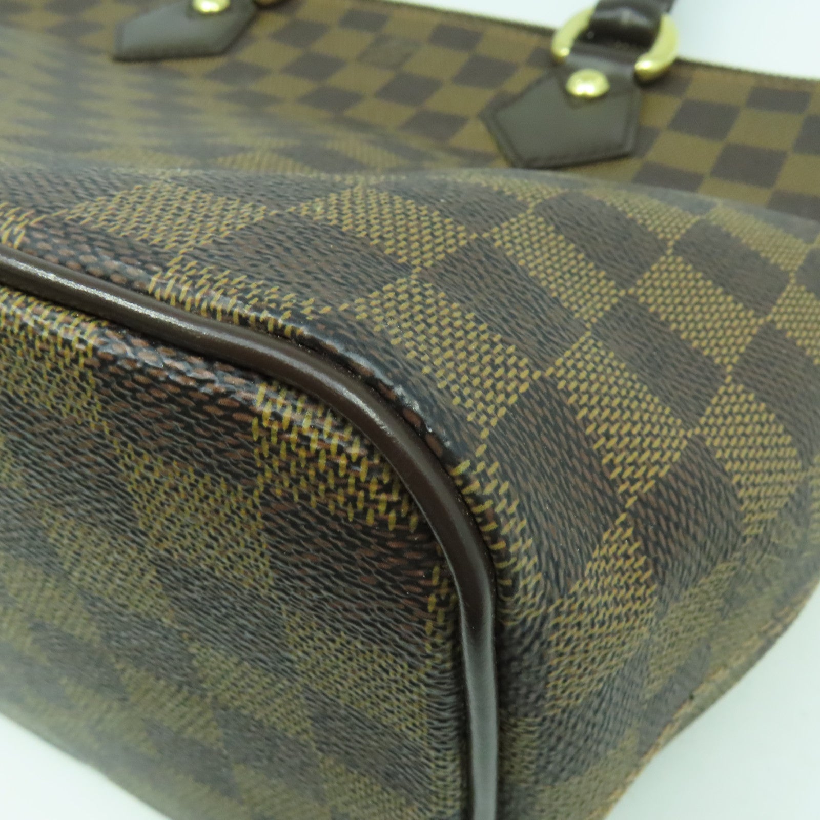 LOUIS VUITTON Damier Ebene Saleya PM金扣手挽袋啡色