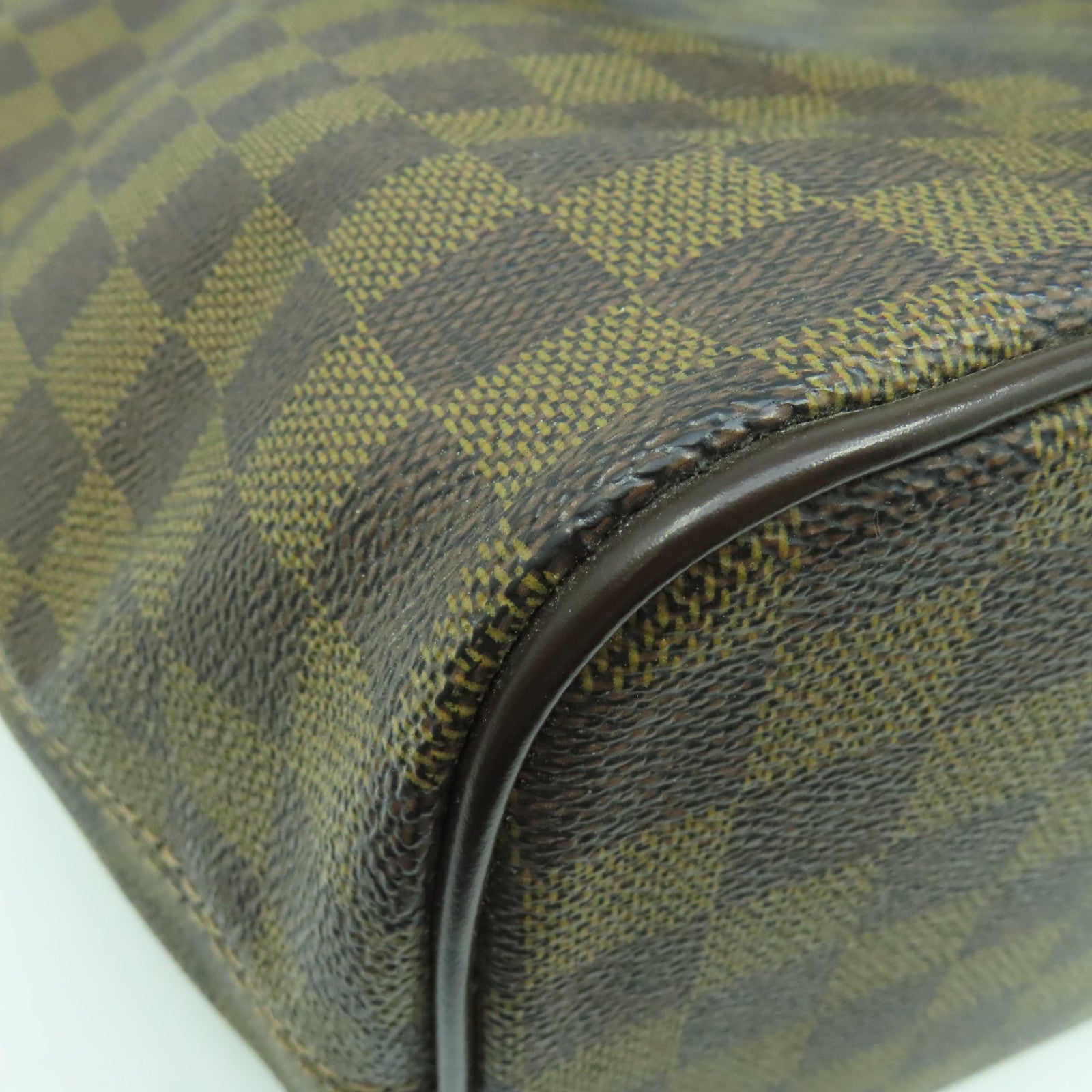 LOUIS VUITTON Damier Ebene Saleya PM金扣手挽袋啡色