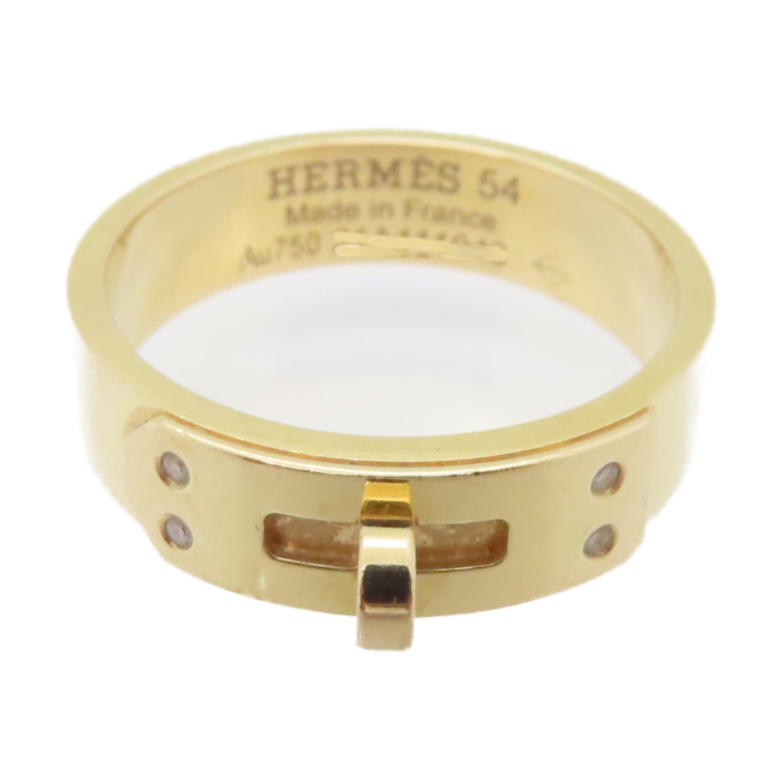HERMES 18K Rose Gold Kelly Ring US#6.5
