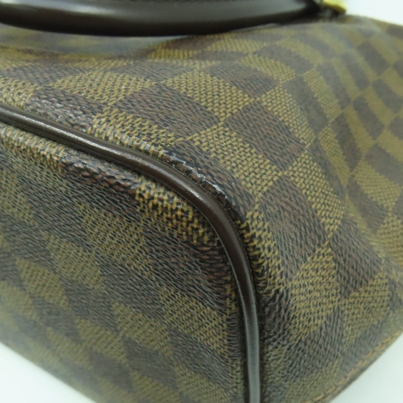 LOUIS VUITTON Damier Ebene Saleya PM金扣手挽袋啡色