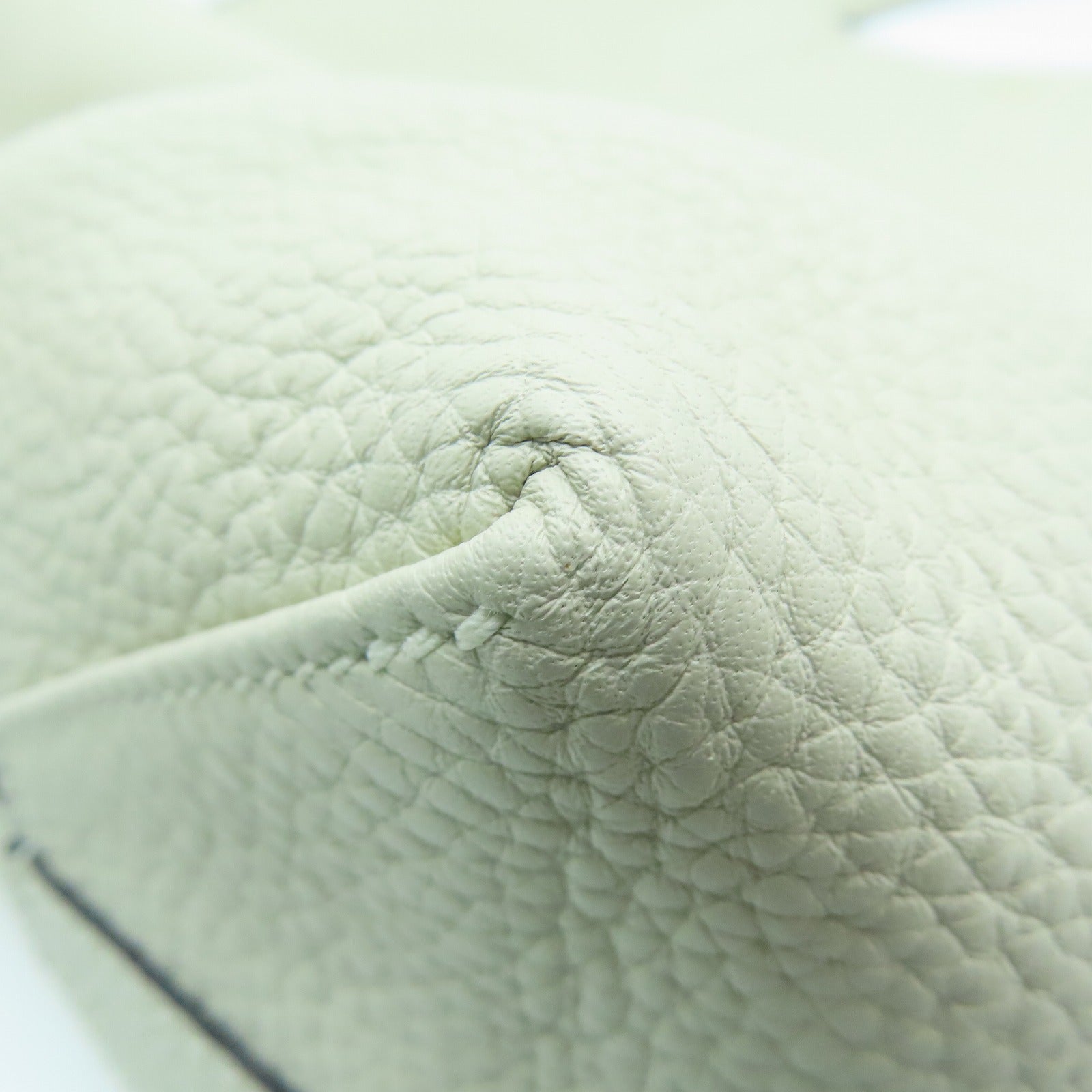 HERMES Clemence皮革Double Sens 45手挽袋Parchemin米色/Bleu Electrique蓝色