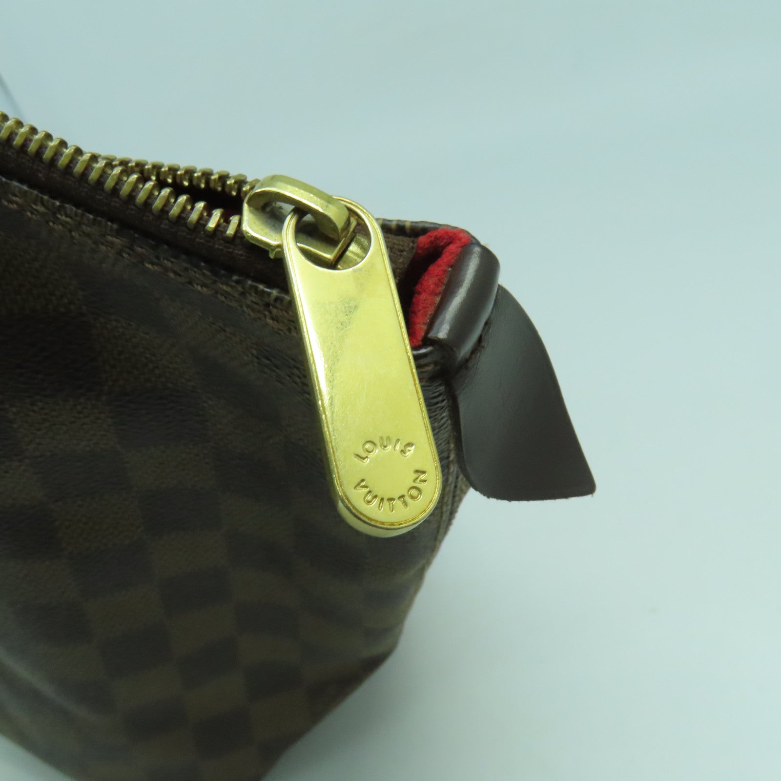 LOUIS VUITTON Damier Ebene Saleya PM金扣手挽袋啡色