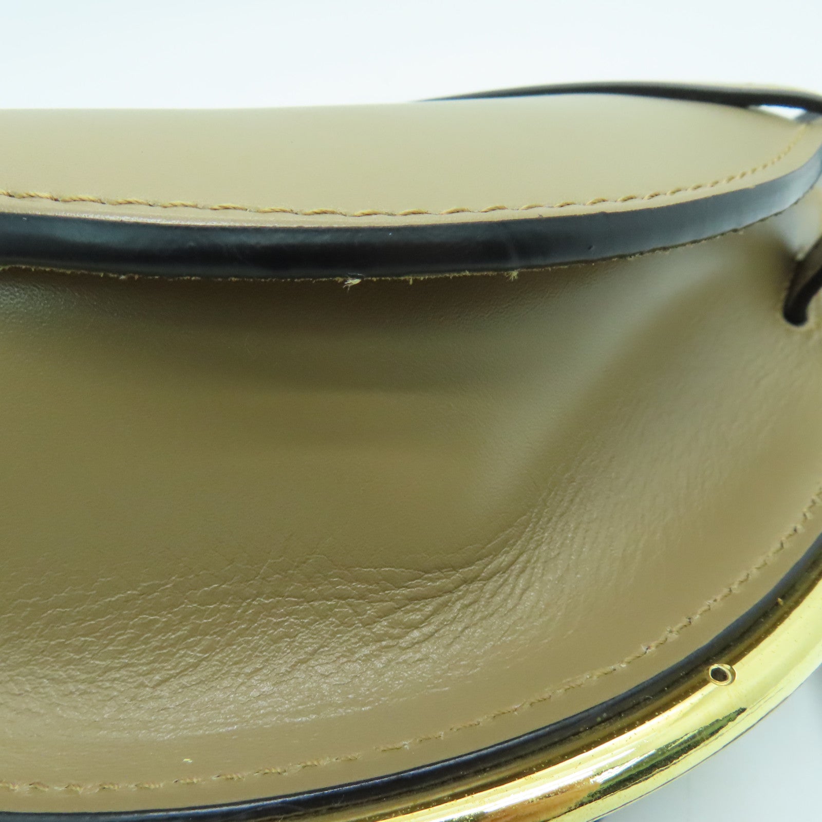 LOEWE 牛皮皮革Gate金扣肩背袋啡色