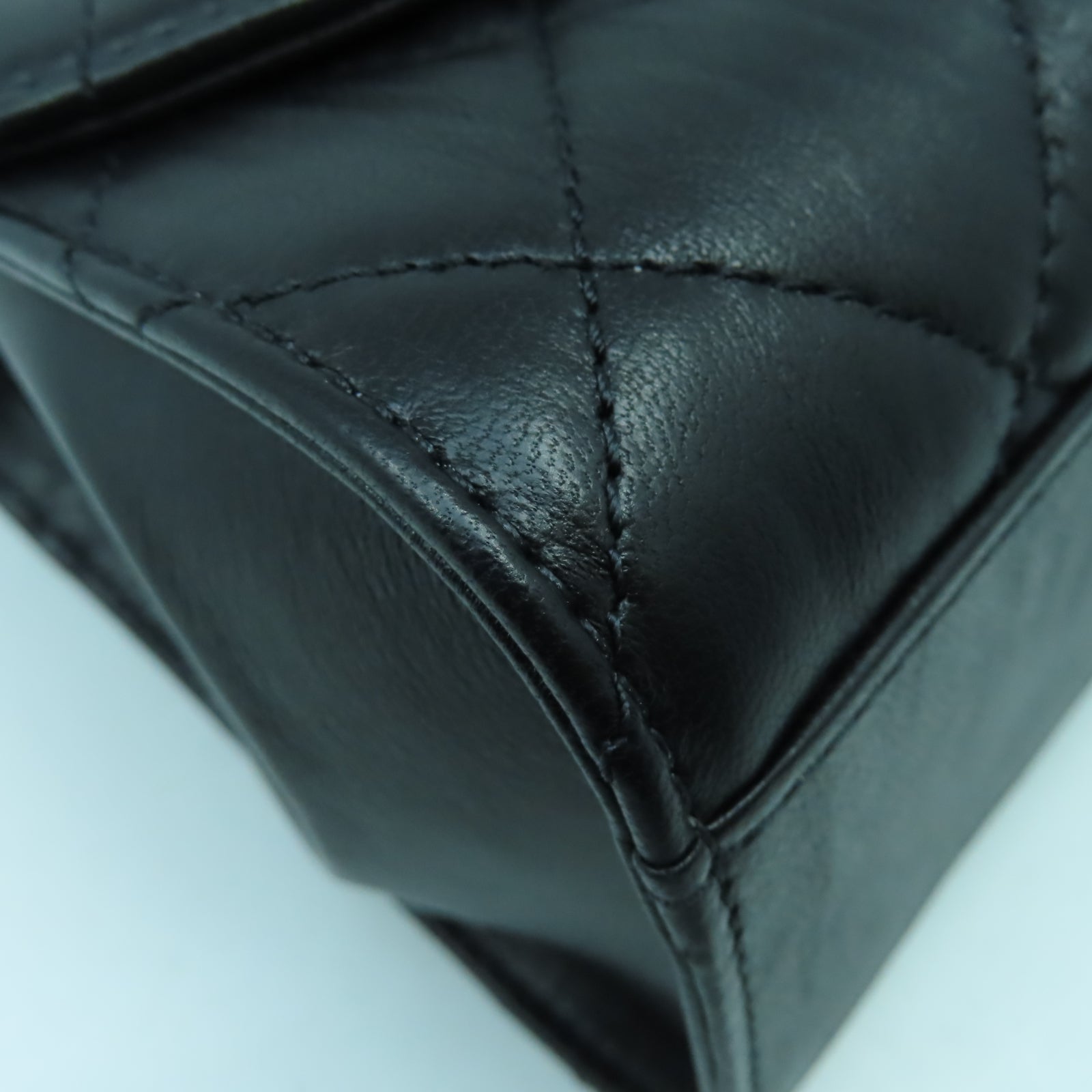 CHANEL 菱格羊皮皮革2 Way Shoulder金扣鏈帶肩背袋黑色