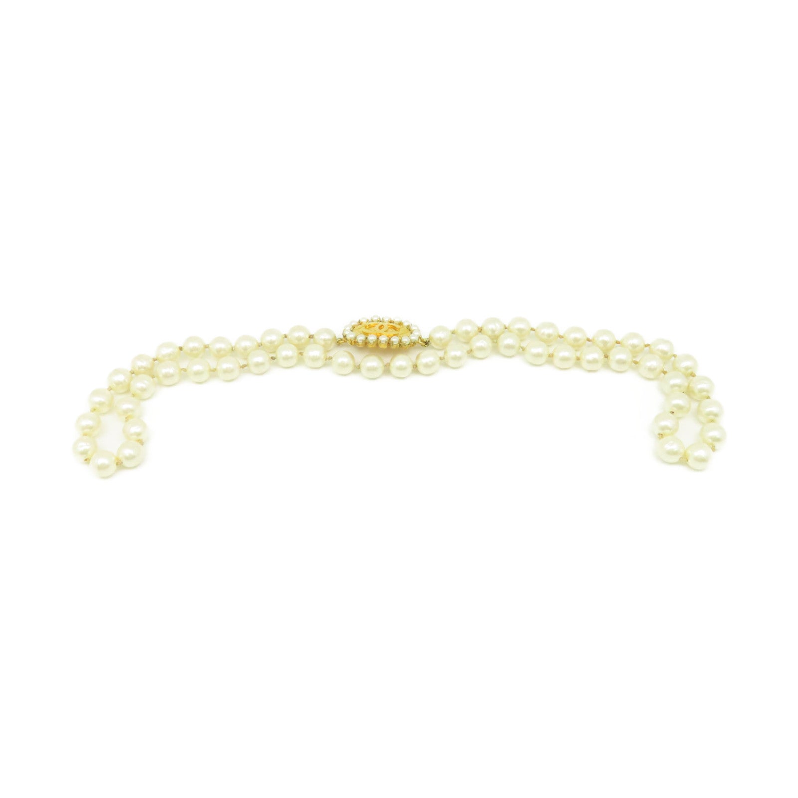 CHANEL 金屬/仿珍珠Necklace項鍊珍珠色/金色
