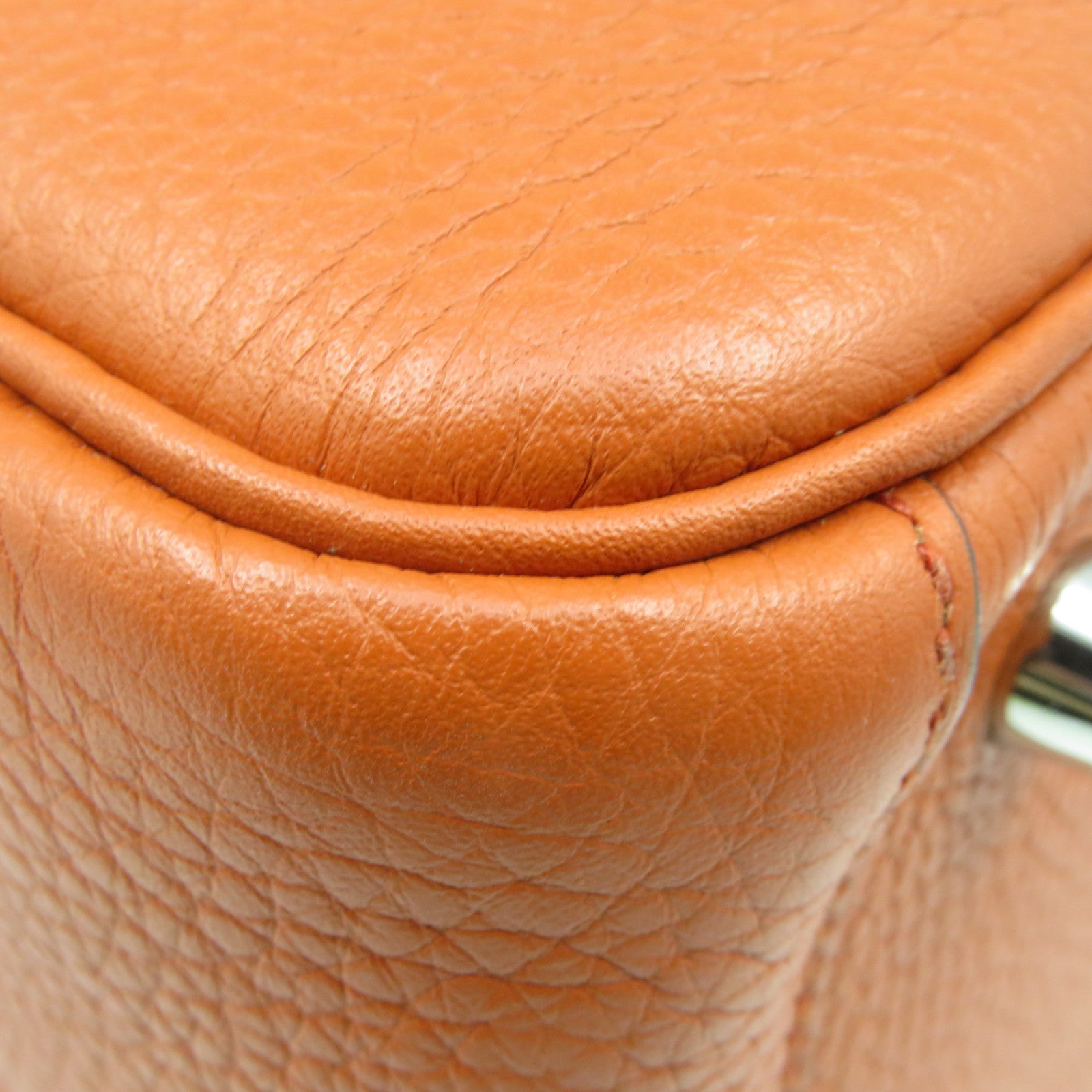 HERMES Clemence皮革Lindy 26 2Way Shoulder Bag银扣手挽肩背两用袋Orange橙色