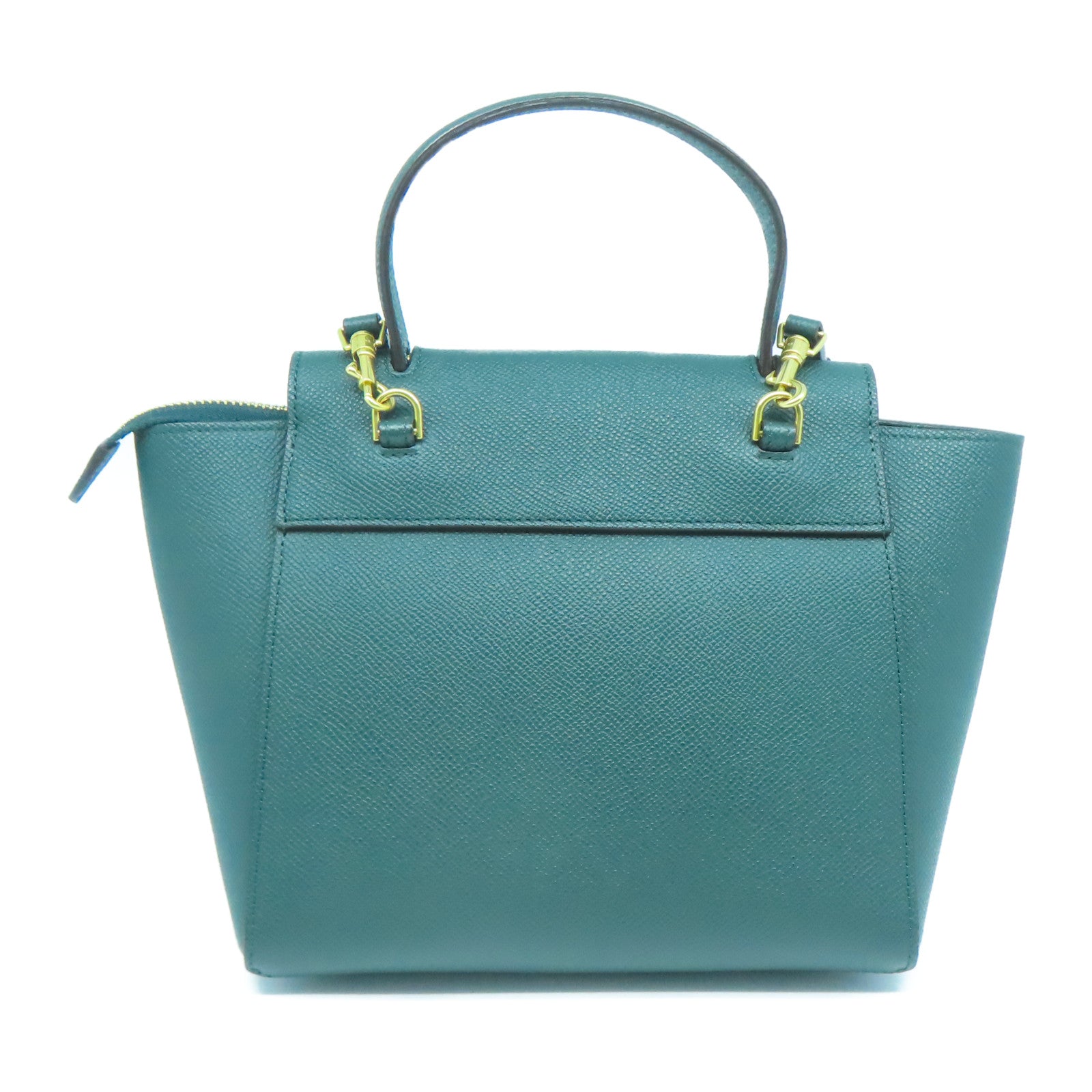 CELINE 牛皮皮革2 Way Shoulder金扣手挽肩背兩用袋綠色