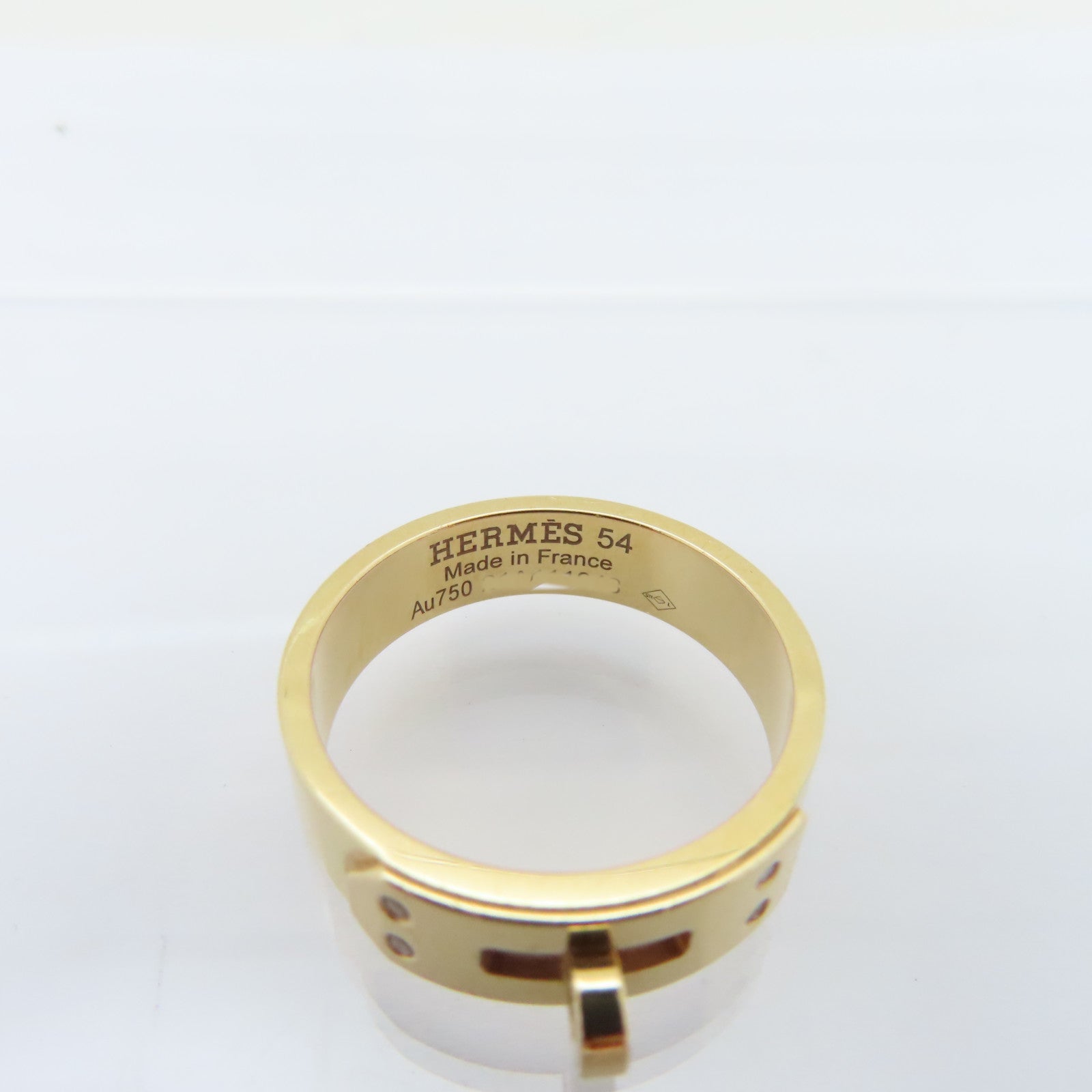 HERMES 18K Rose Gold Kelly Ring US#6.5