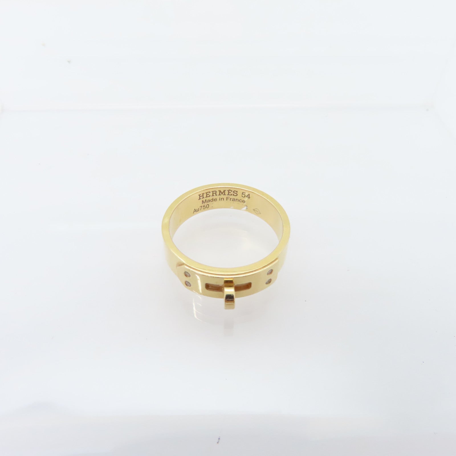 HERMES 18K Rose Gold Kelly Ring US#6.5