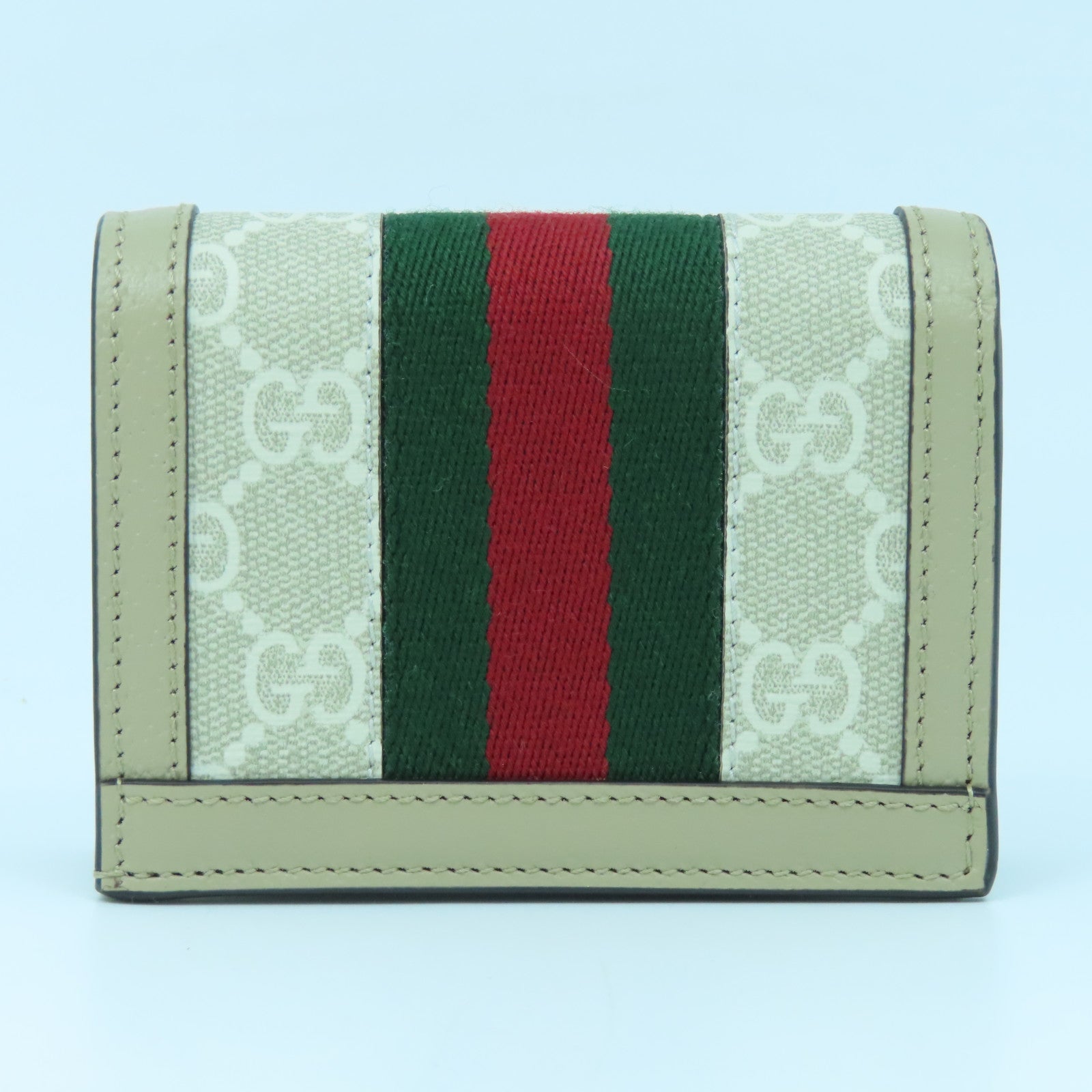GUCCI 帆布Wallet金扣錢包米色