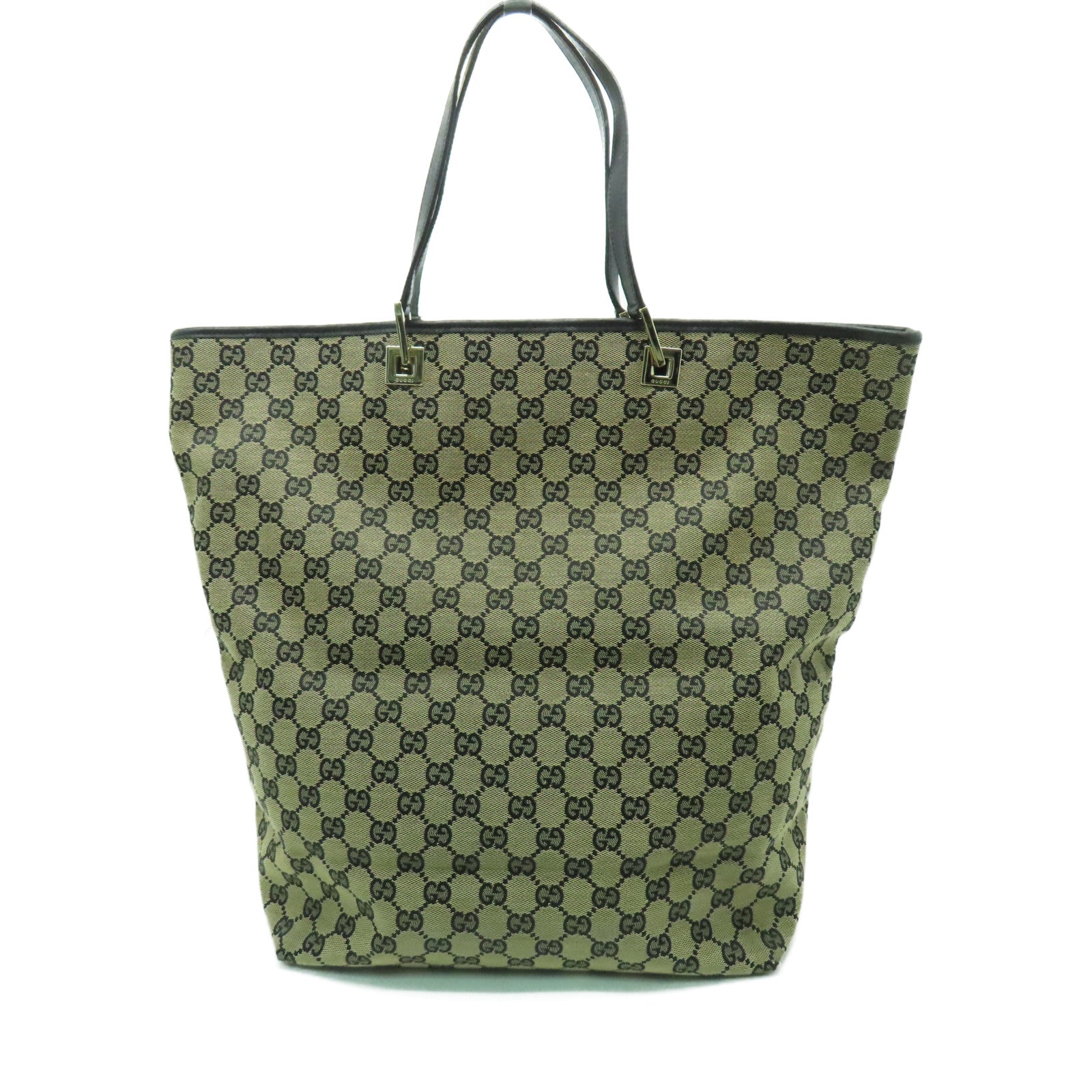 GUCCI 帆布Tote Bag銀扣手挽袋深藍色