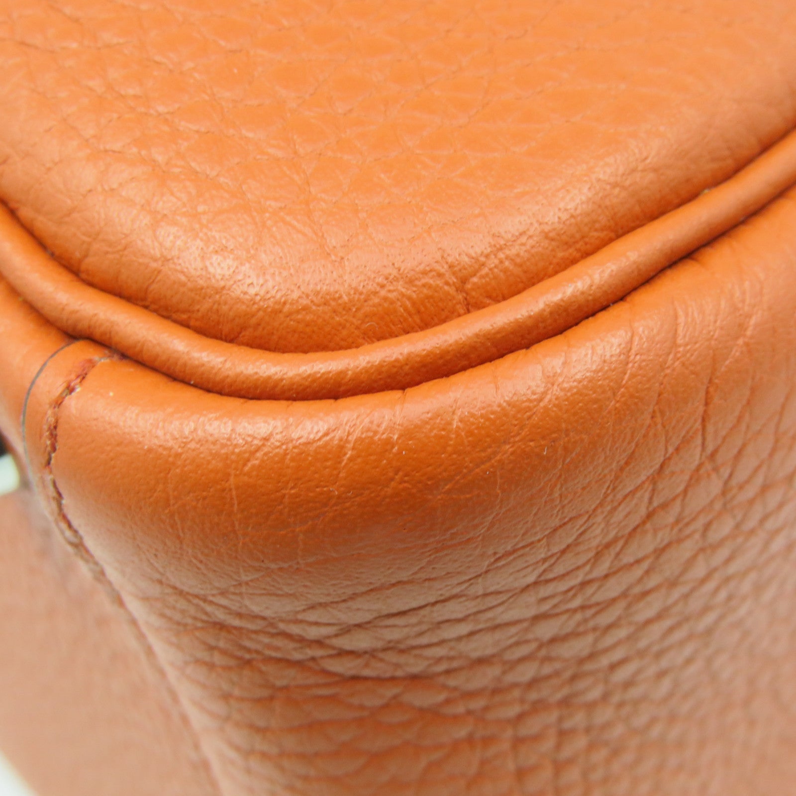 HERMES Clemence皮革Lindy 26 2Way Shoulder Bag银扣手挽肩背两用袋Orange橙色