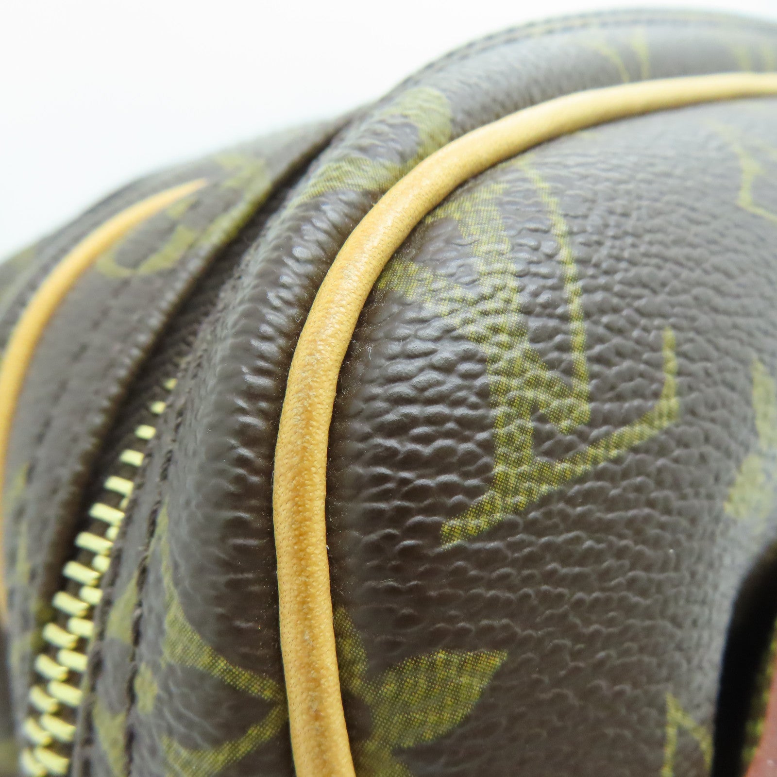 LOUIS VUITTON Monogram Reporter PM金扣肩背袋啡色