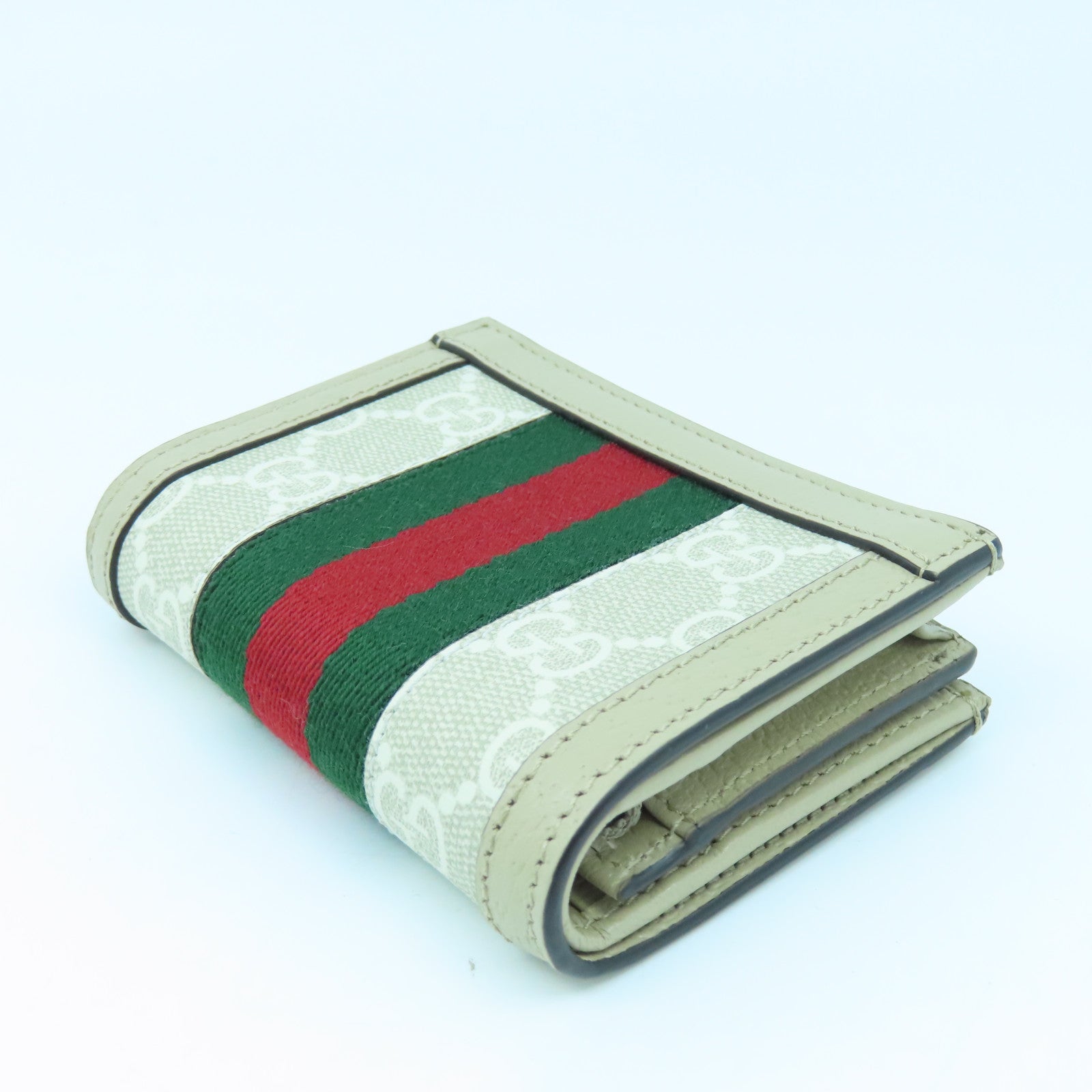 GUCCI 帆布Wallet金扣錢包米色