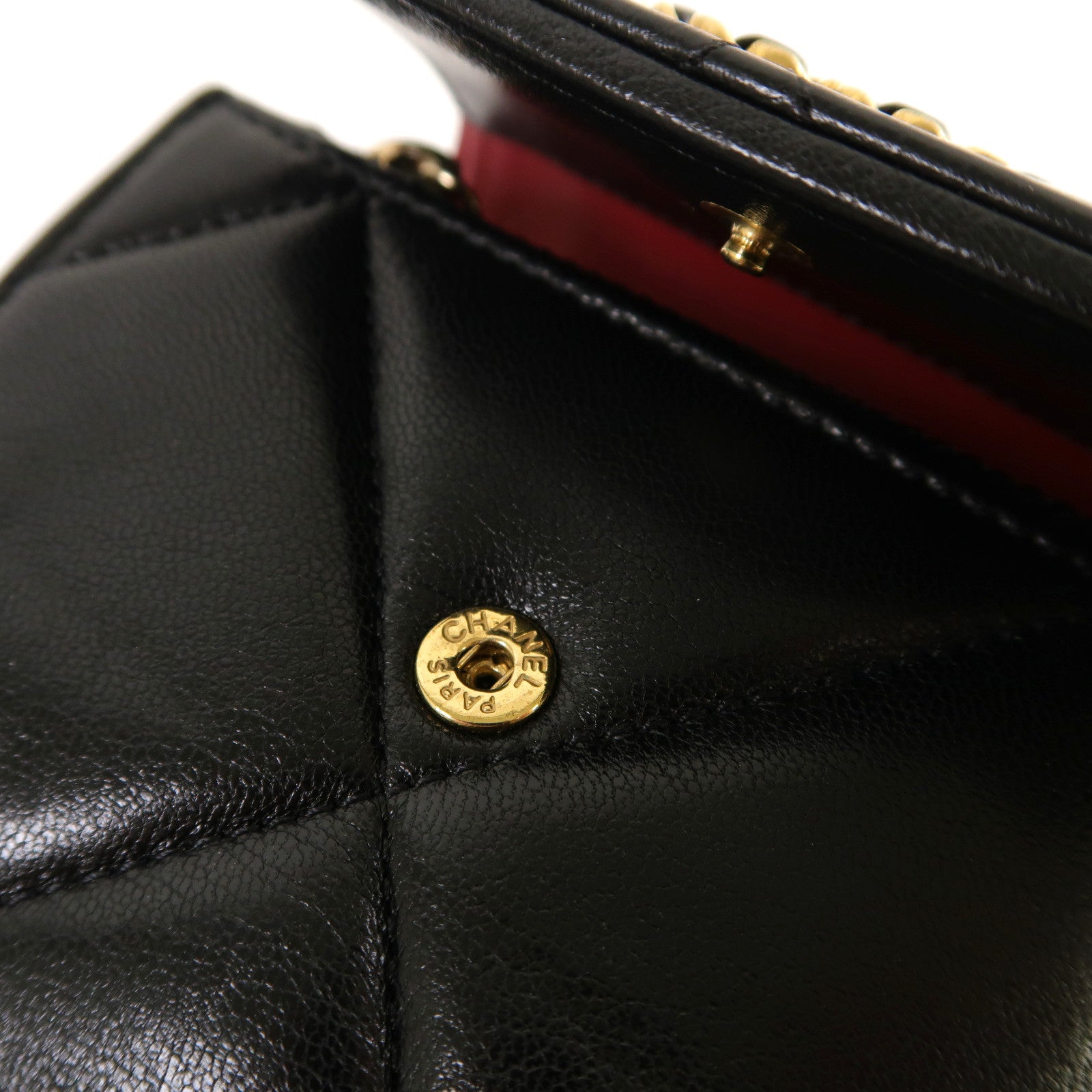 CHANEL 菱格羊皮皮革Chanel 19 Small Flap Wallet金扣錢包黑色
