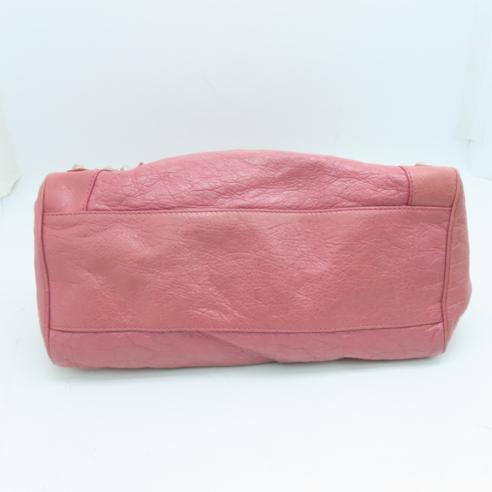 BALENCIAGA 羊皮皮革Gaint Velo 2 Way Shoulder銀扣手挽肩背兩用袋粉紅色