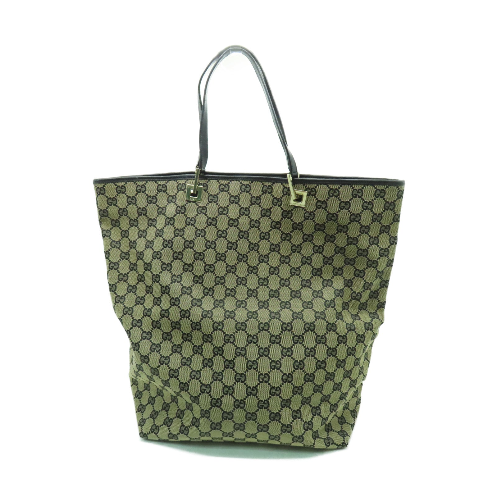 GUCCI 帆布Tote Bag銀扣手挽袋深藍色