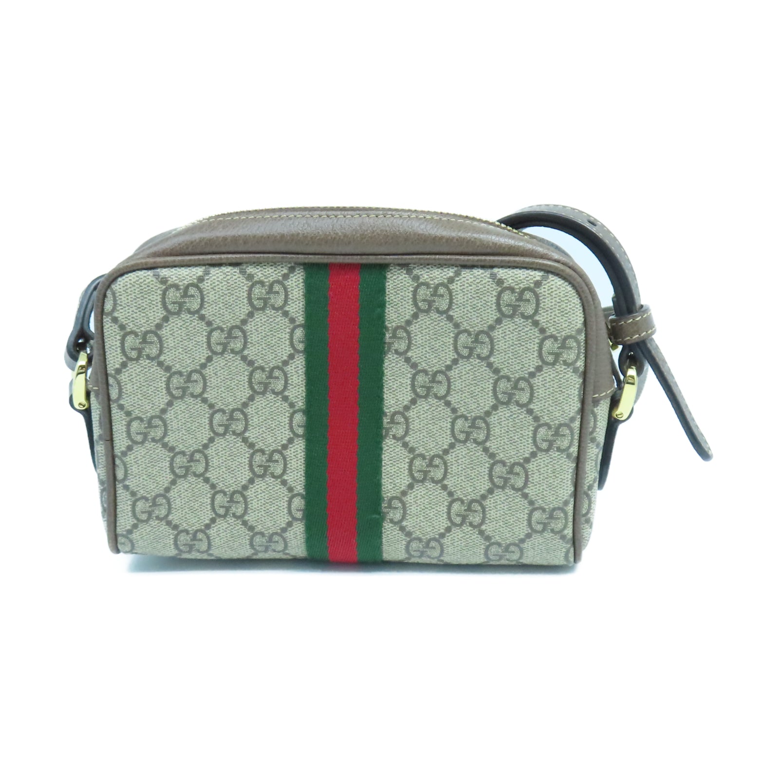 GUCCI 塗層帆布Ophidia GG Supreme金扣肩背袋棕色