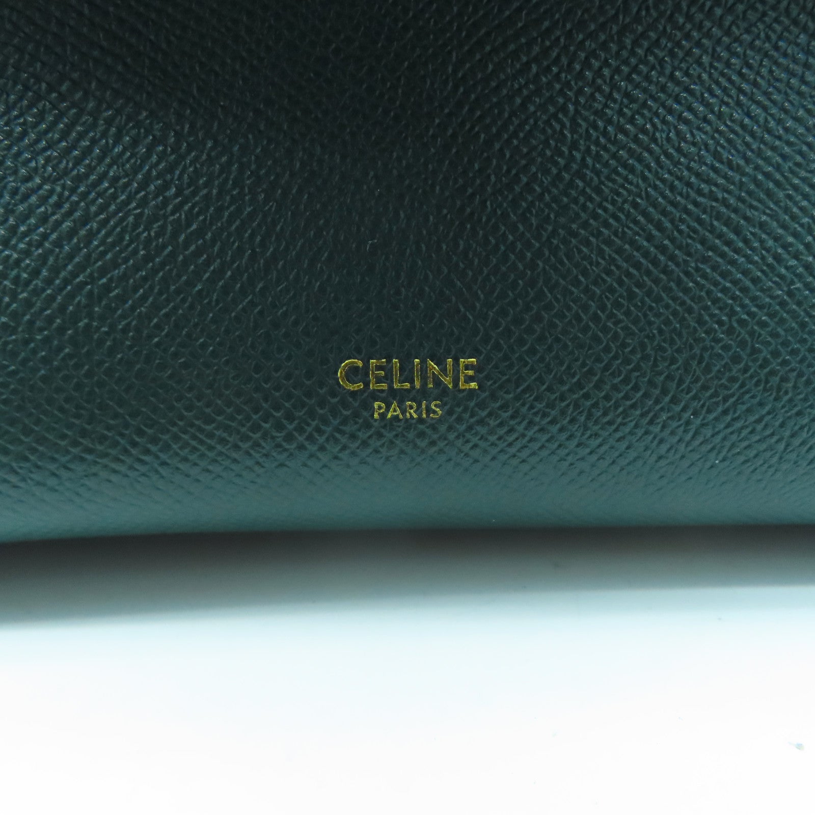 CELINE 牛皮皮革2 Way Shoulder金扣手挽肩背兩用袋綠色