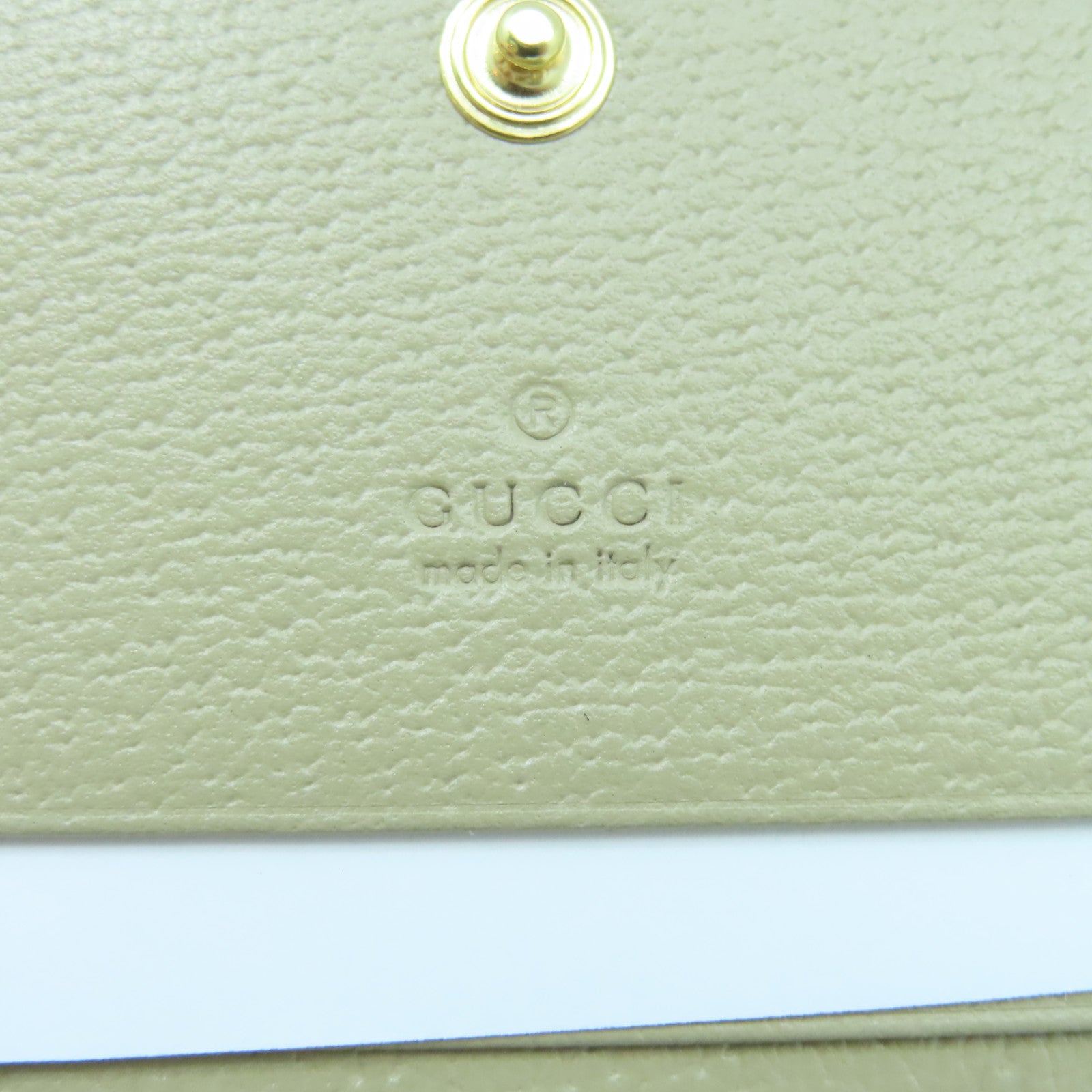 GUCCI 帆布Wallet金扣錢包米色