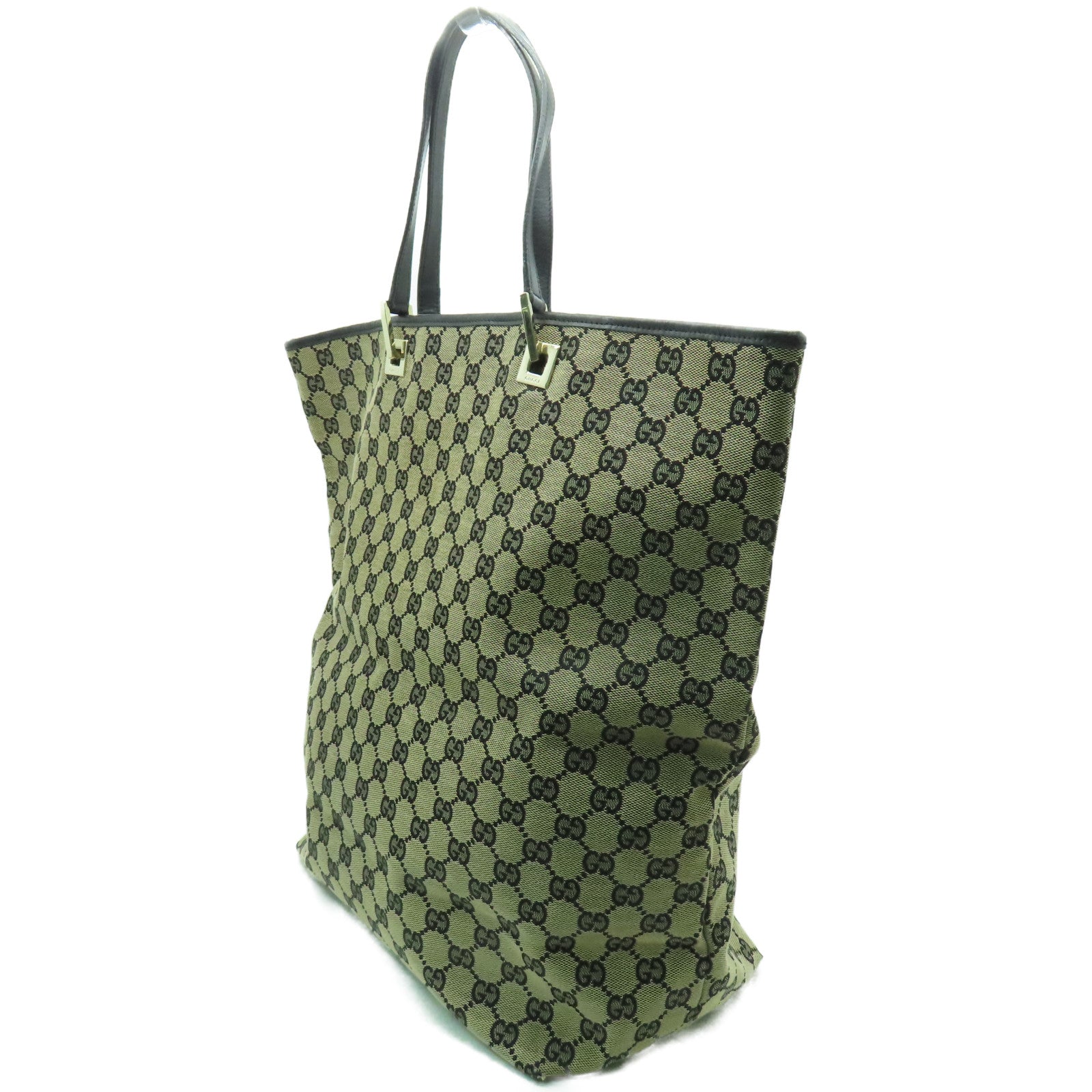 GUCCI 帆布Tote Bag銀扣手挽袋深藍色