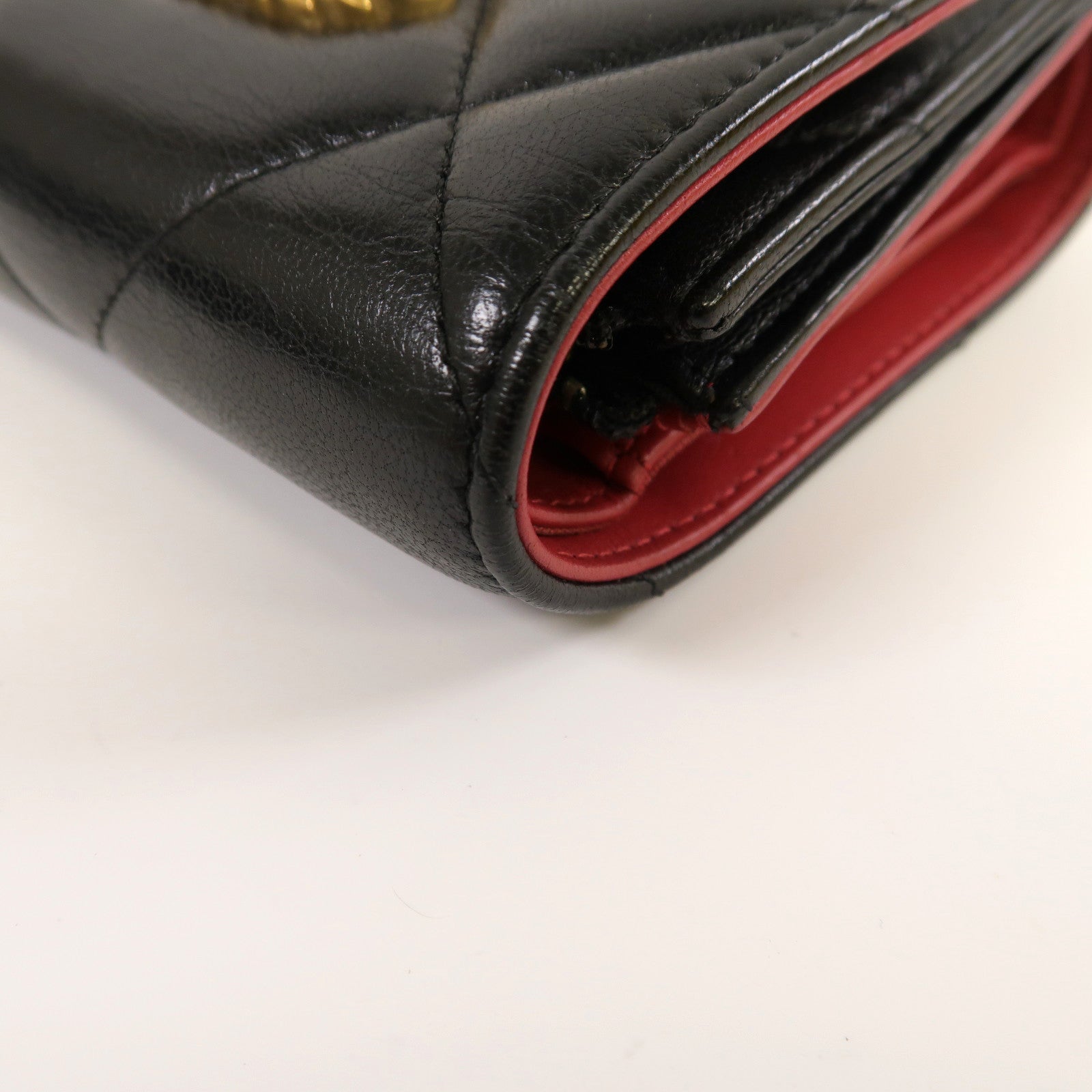 CHANEL 菱格羊皮皮革Chanel 19 Small Flap Wallet金扣錢包黑色