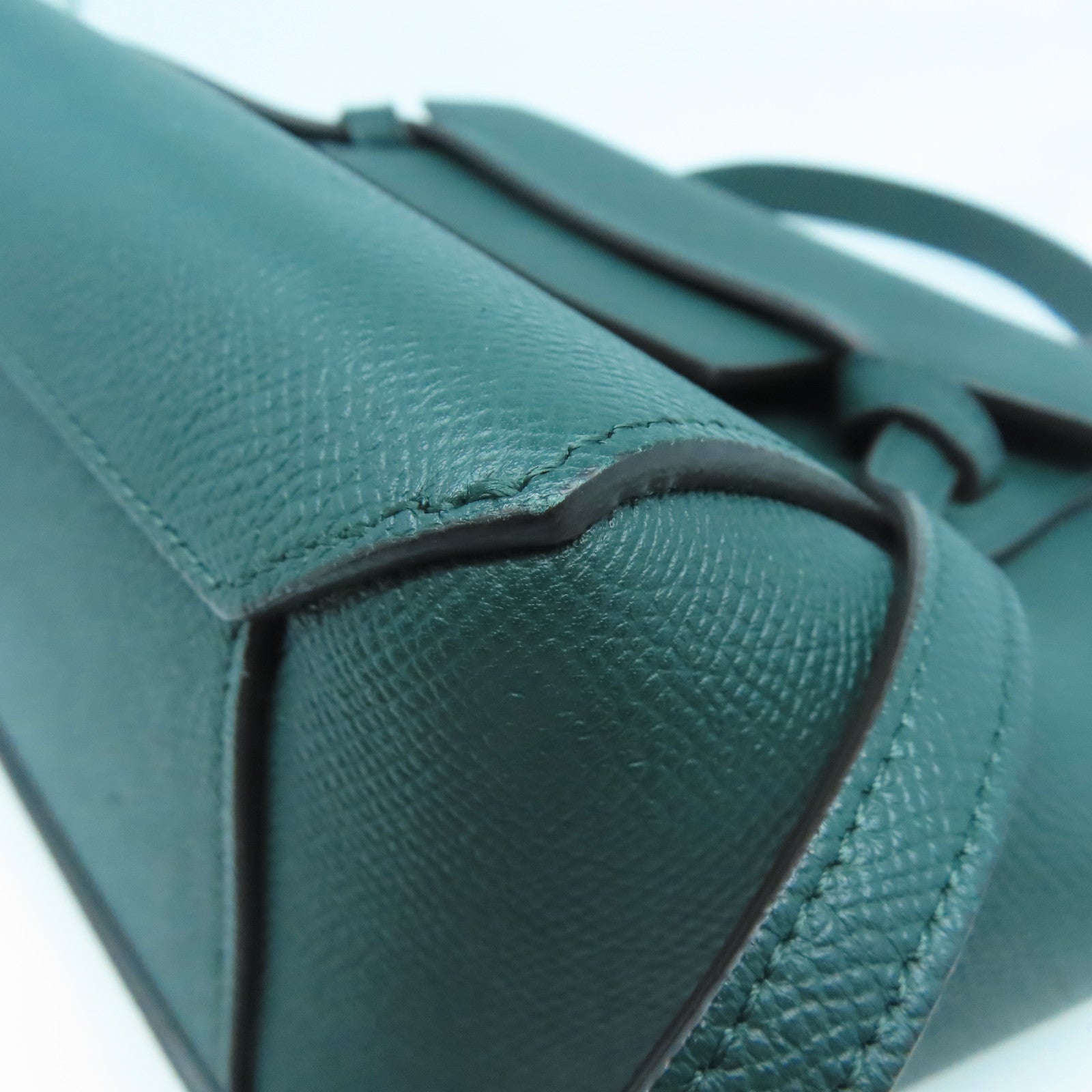 CELINE 牛皮皮革2 Way Shoulder金扣手挽肩背兩用袋綠色