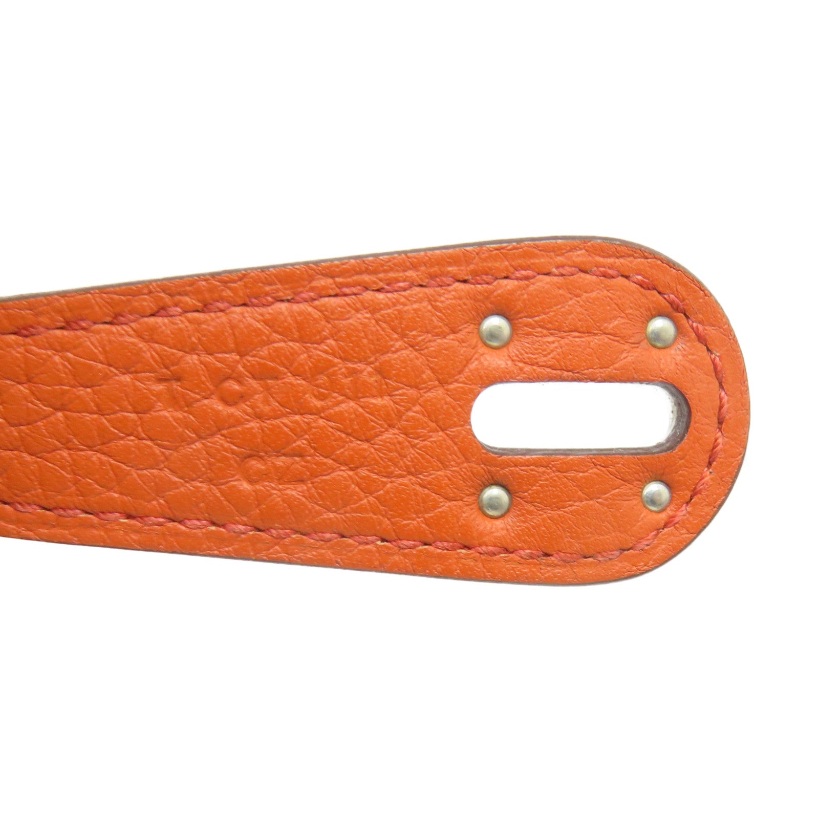 HERMES Clemence皮革Lindy 26 2Way Shoulder Bag银扣手挽肩背两用袋Orange橙色