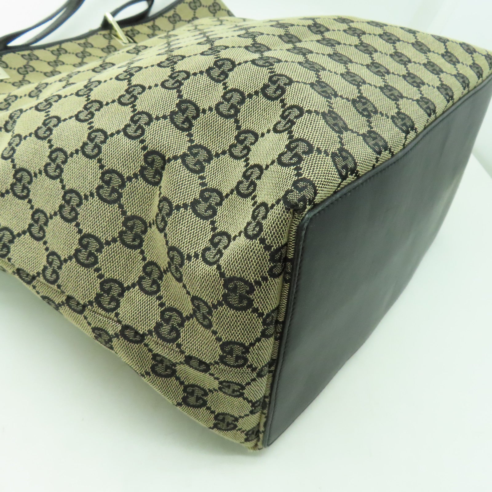 GUCCI 帆布Tote Bag銀扣手挽袋深藍色