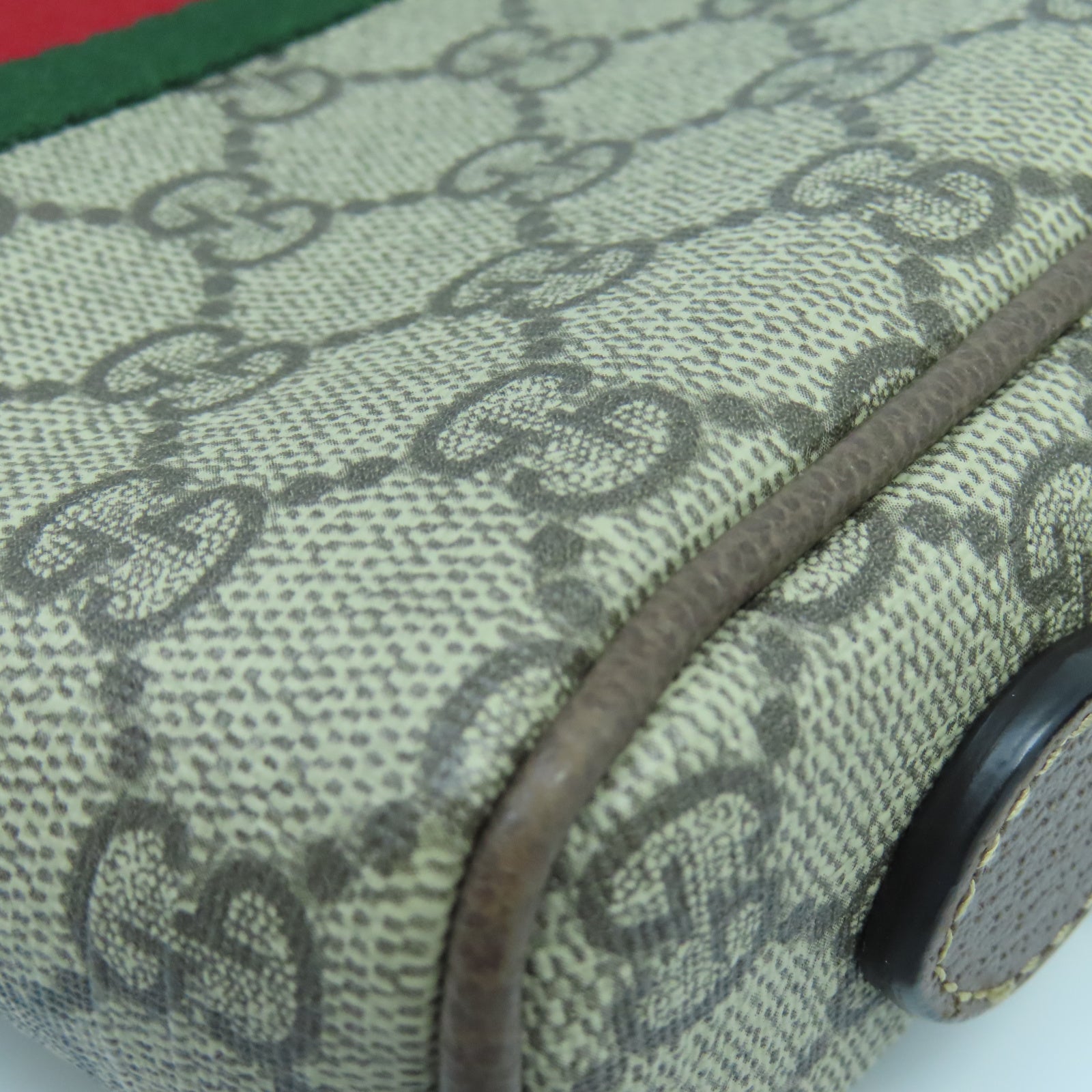 GUCCI 塗層帆布Ophidia GG Supreme金扣肩背袋棕色