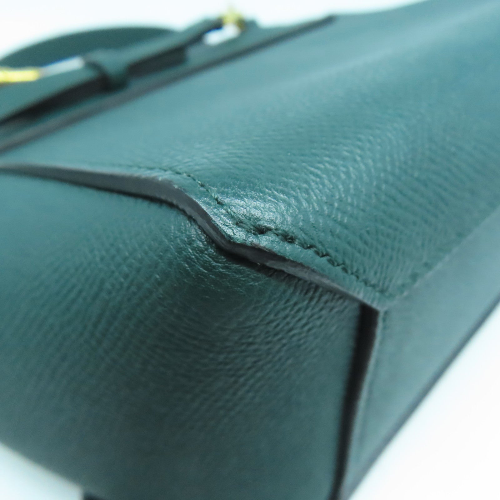 CELINE 牛皮皮革2 Way Shoulder金扣手挽肩背兩用袋綠色
