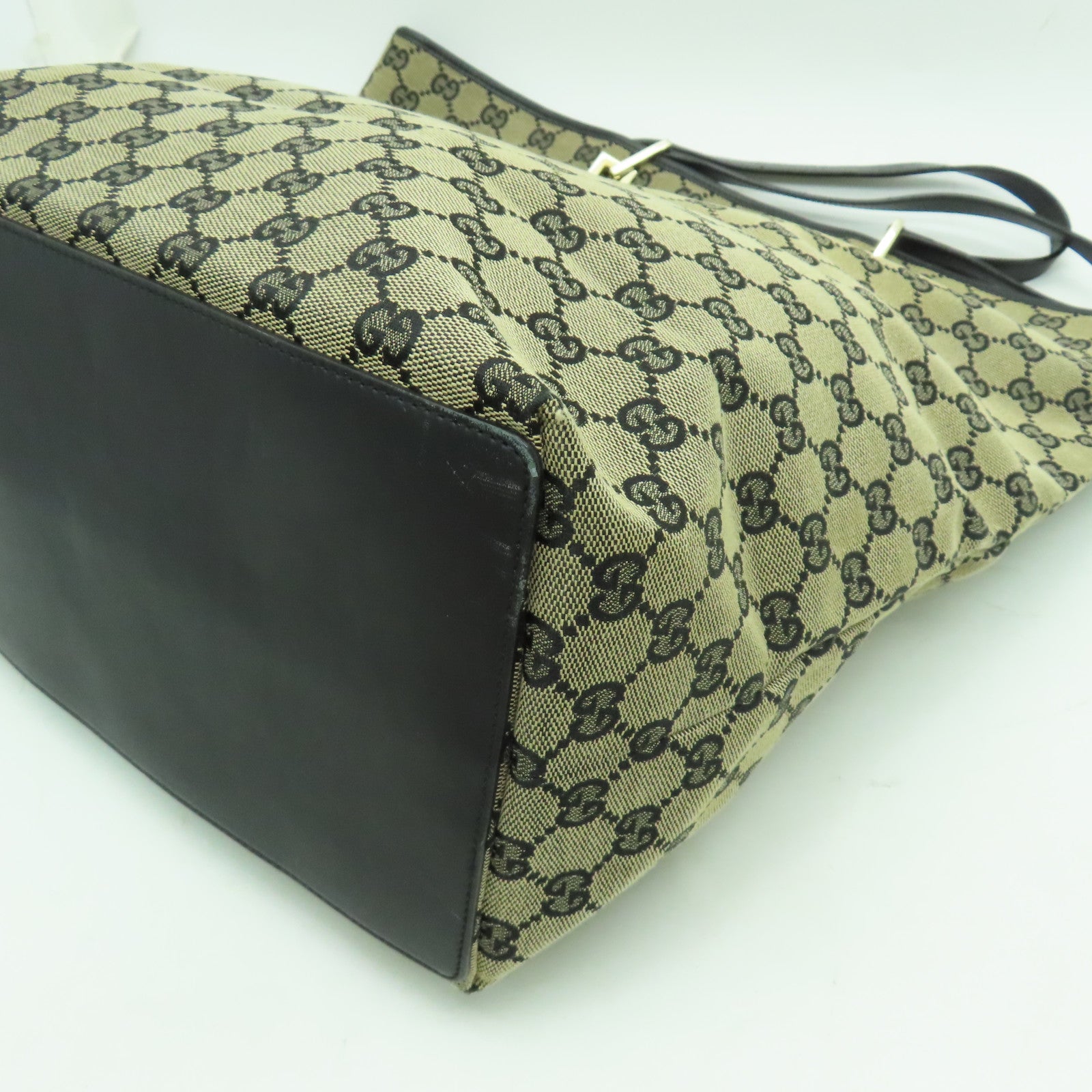 GUCCI 帆布Tote Bag銀扣手挽袋深藍色