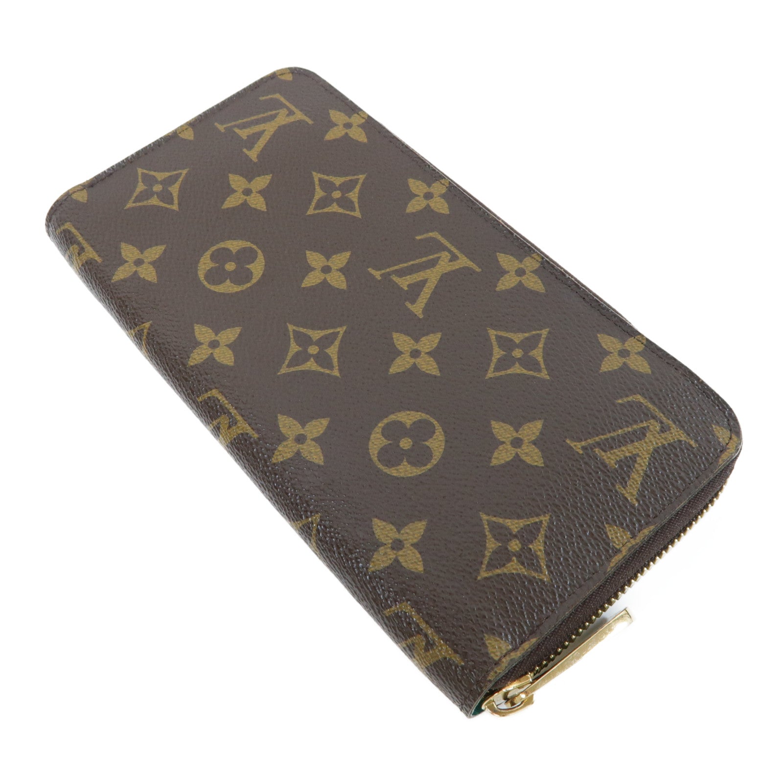 LOUIS VUITTON Monogram V Line Zippy Long Wallet金扣長錢包啡色/藍色
