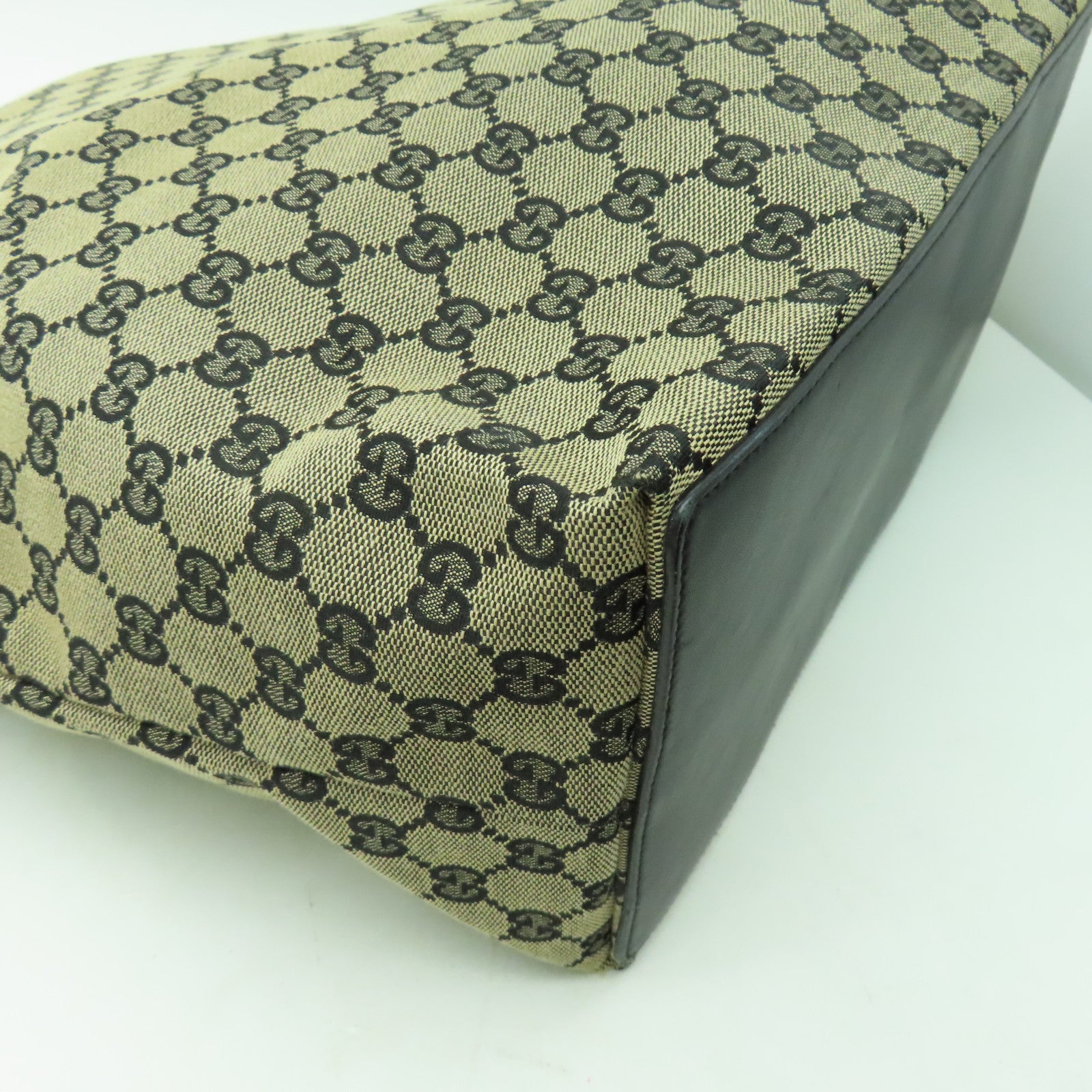 GUCCI 帆布Tote Bag銀扣手挽袋深藍色