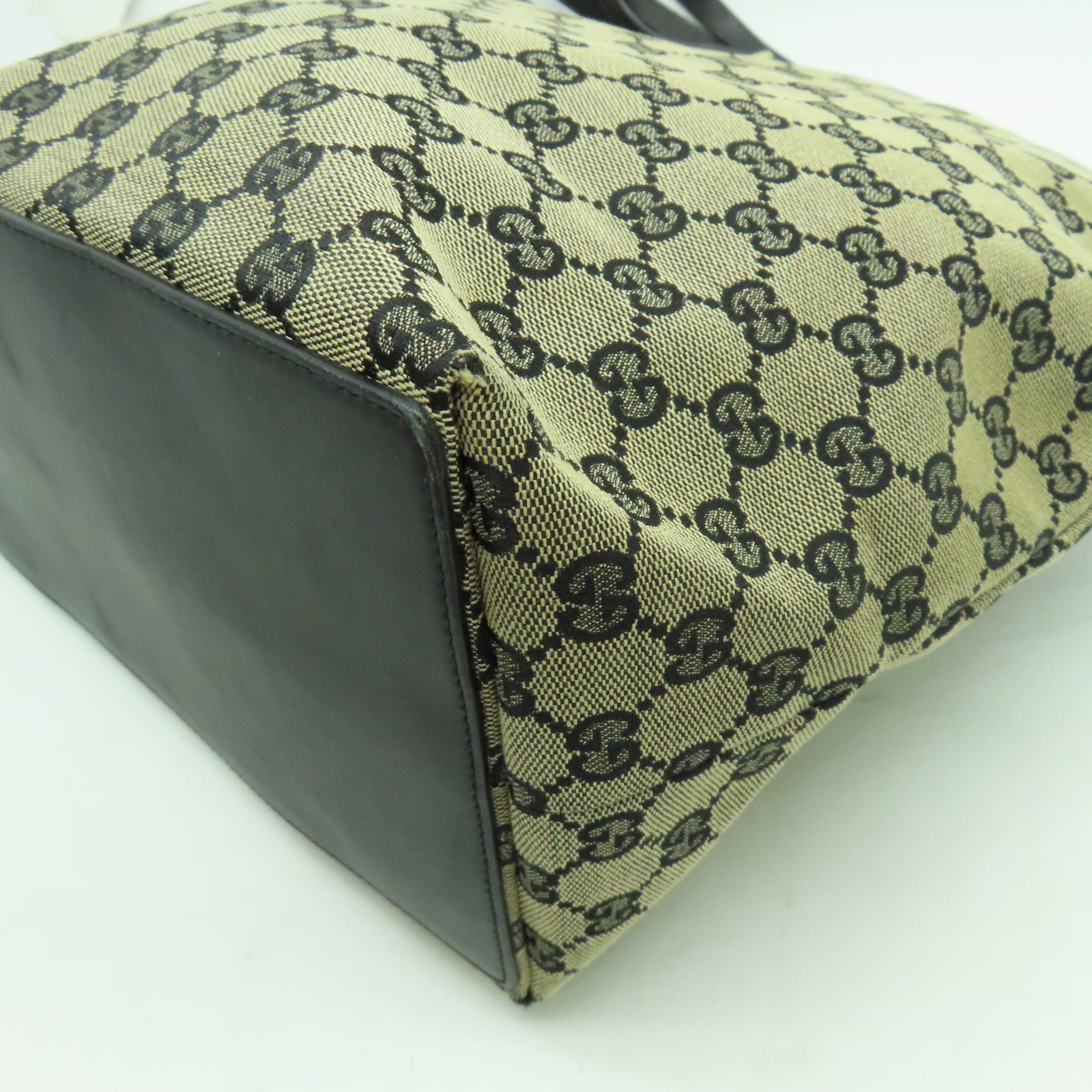 GUCCI 帆布Tote Bag銀扣手挽袋深藍色